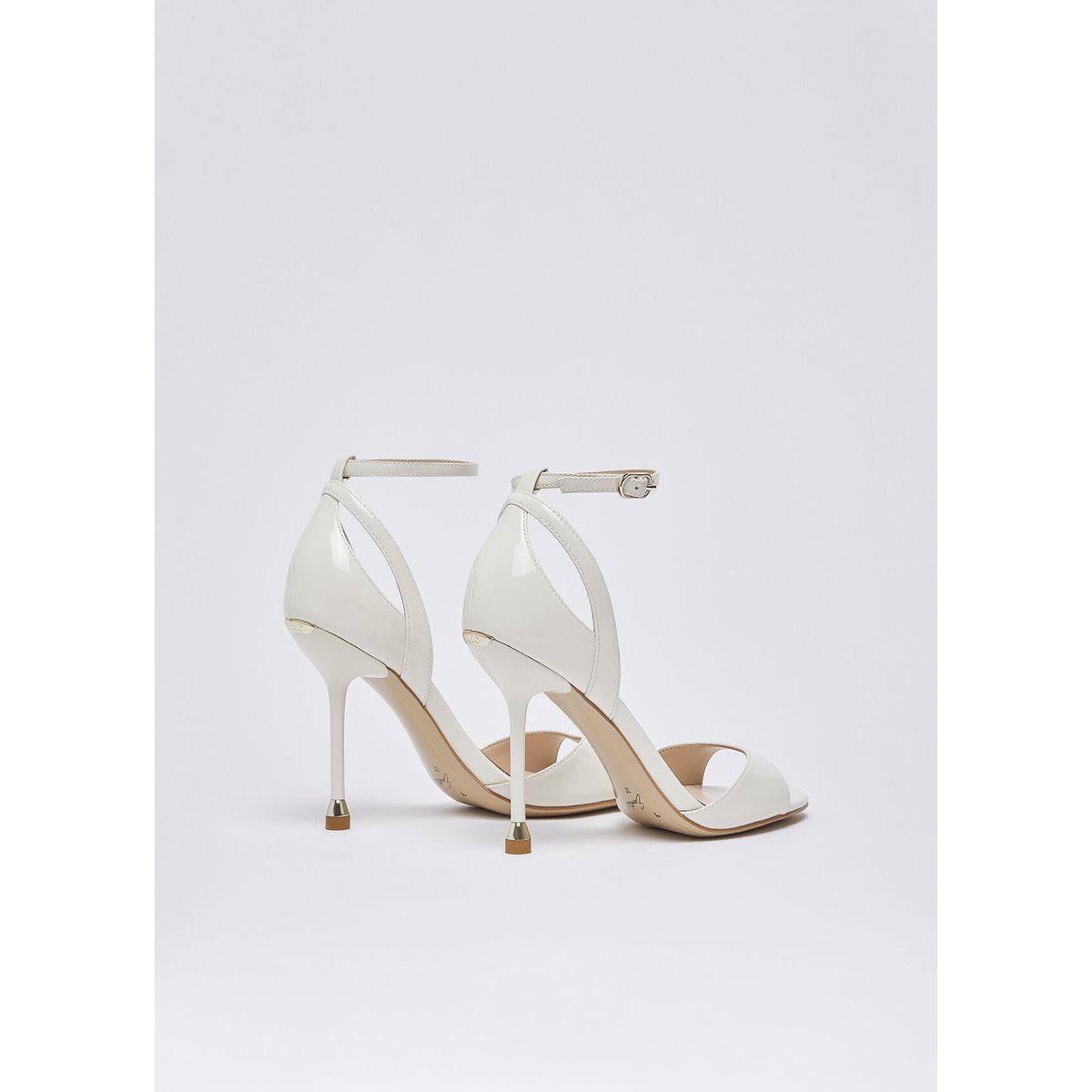 Sandales en cuir verni avec talon lait, LIU JO