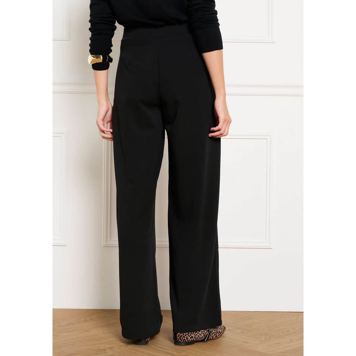 Pantalon large esprit officier noir, LOLALIZA