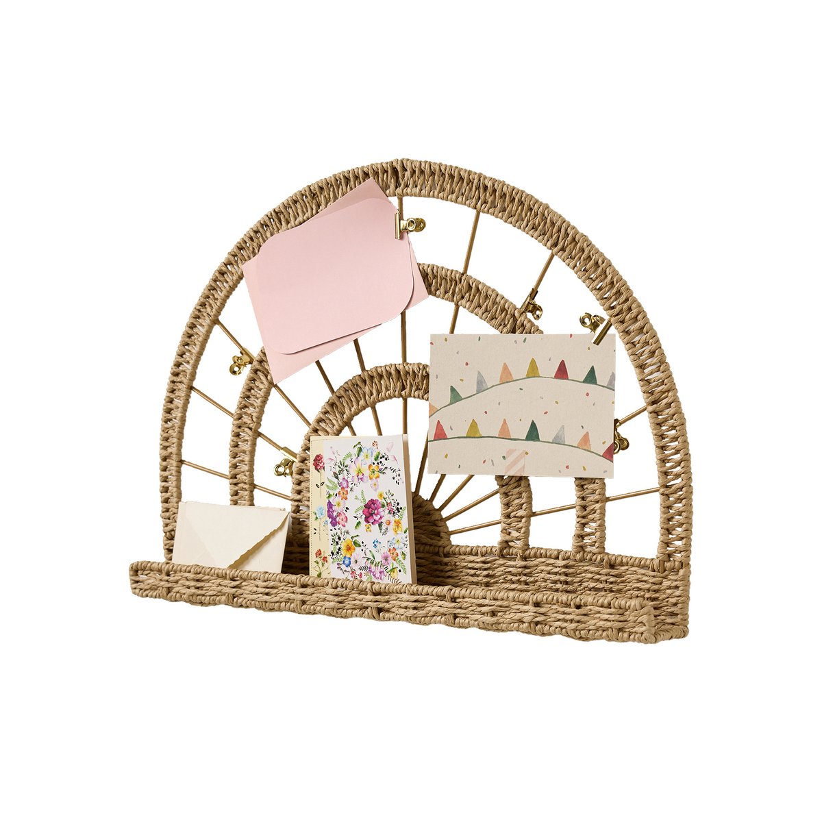 Pêle mêle corde de papier arc en ciel beige, VERTBAUDET