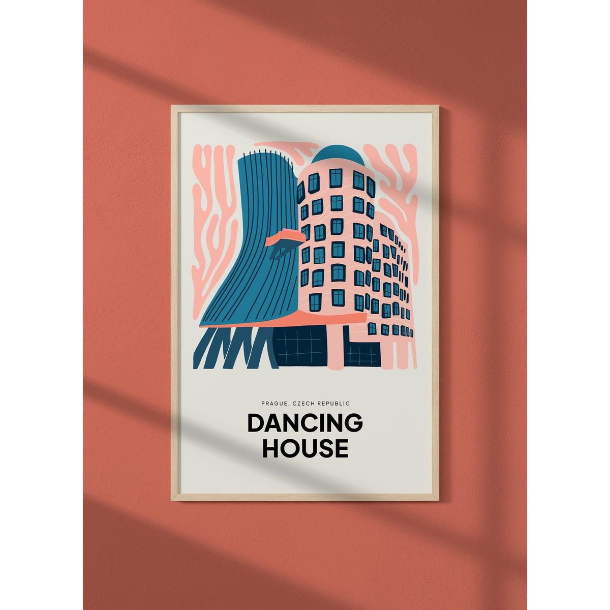 Affiche Prague Dancing house blanc, L'AFFICHERIE