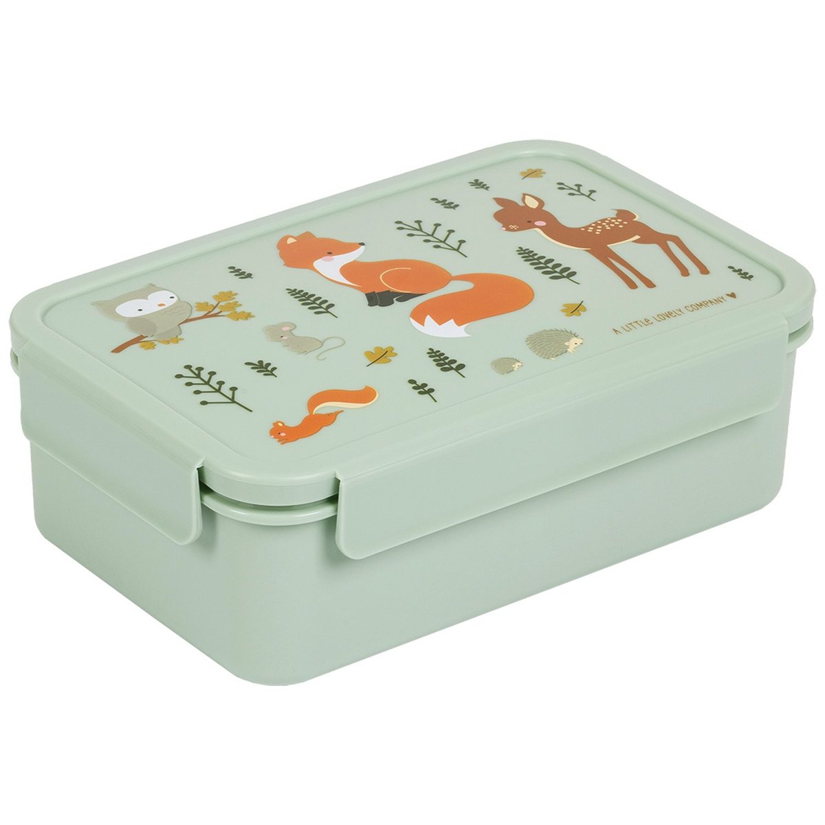 Lunch box vert d'eau, orange, marron, A LITTLE LOVELY COMPANY