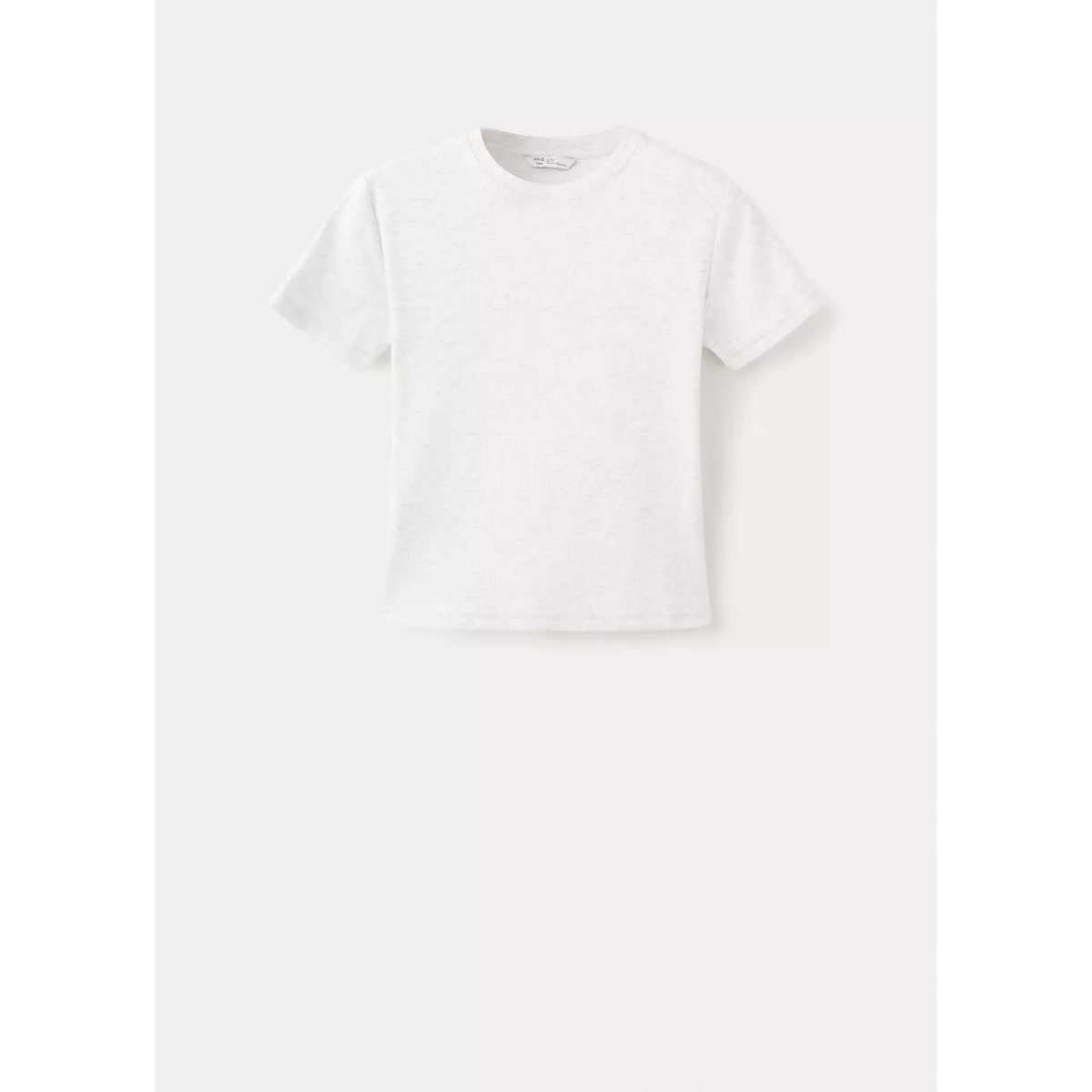 T-shirt ajusté à manches courtes gris chiné clair, MANGO TEEN