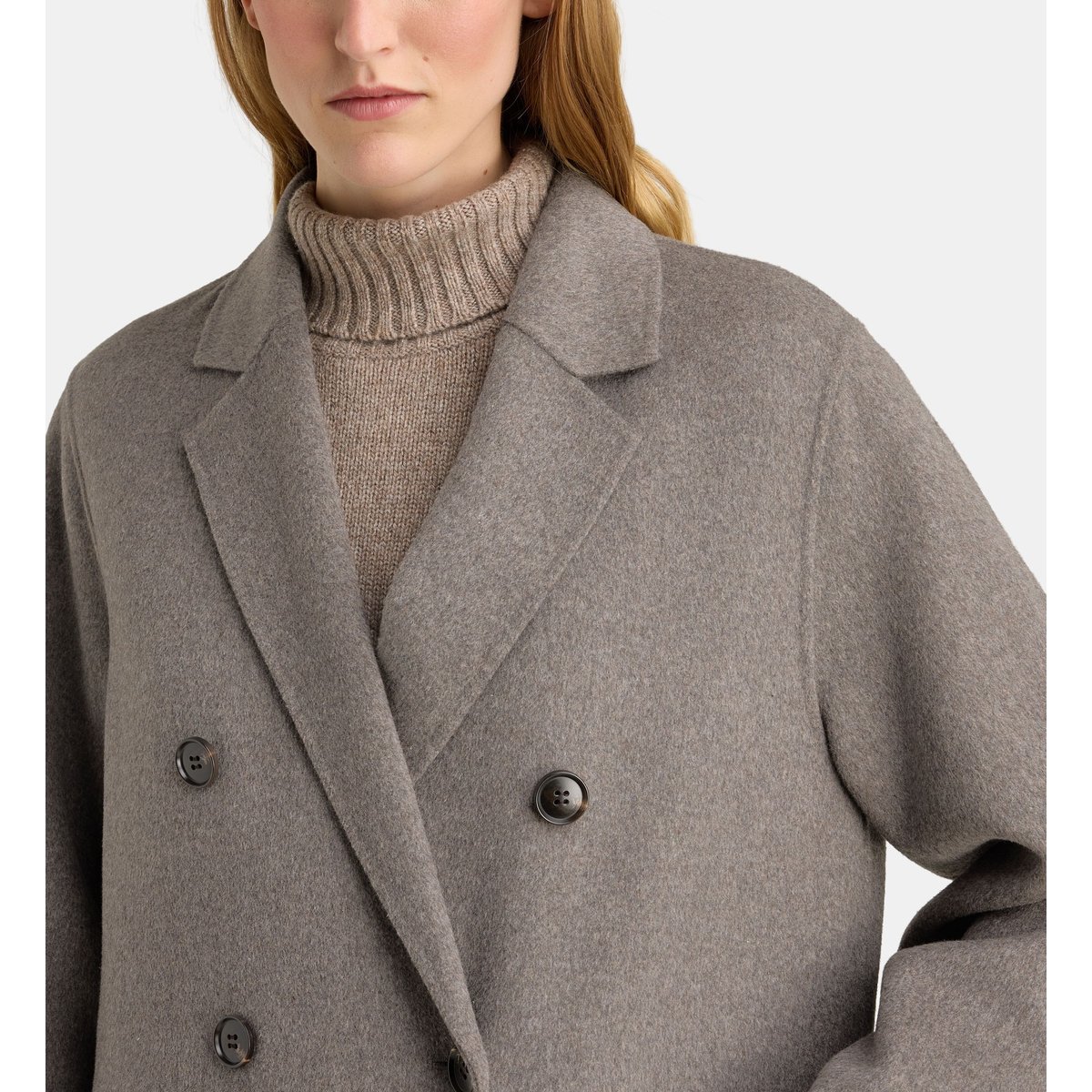 Manteau long tanguy laine double face beige, GALERIES LAFAYETTE