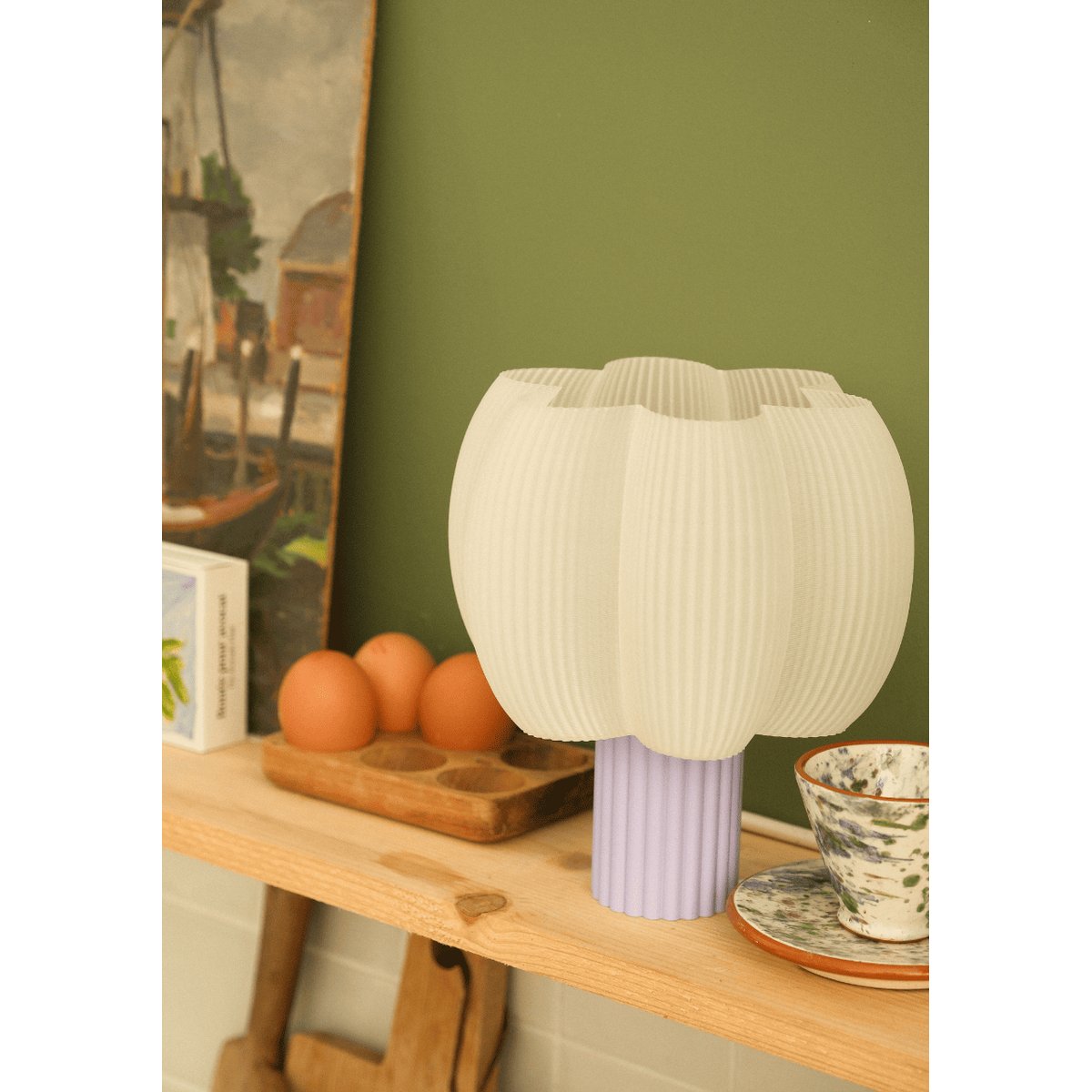 Lampe à poser FLUFFY lilas, BLEUU STUDIO
