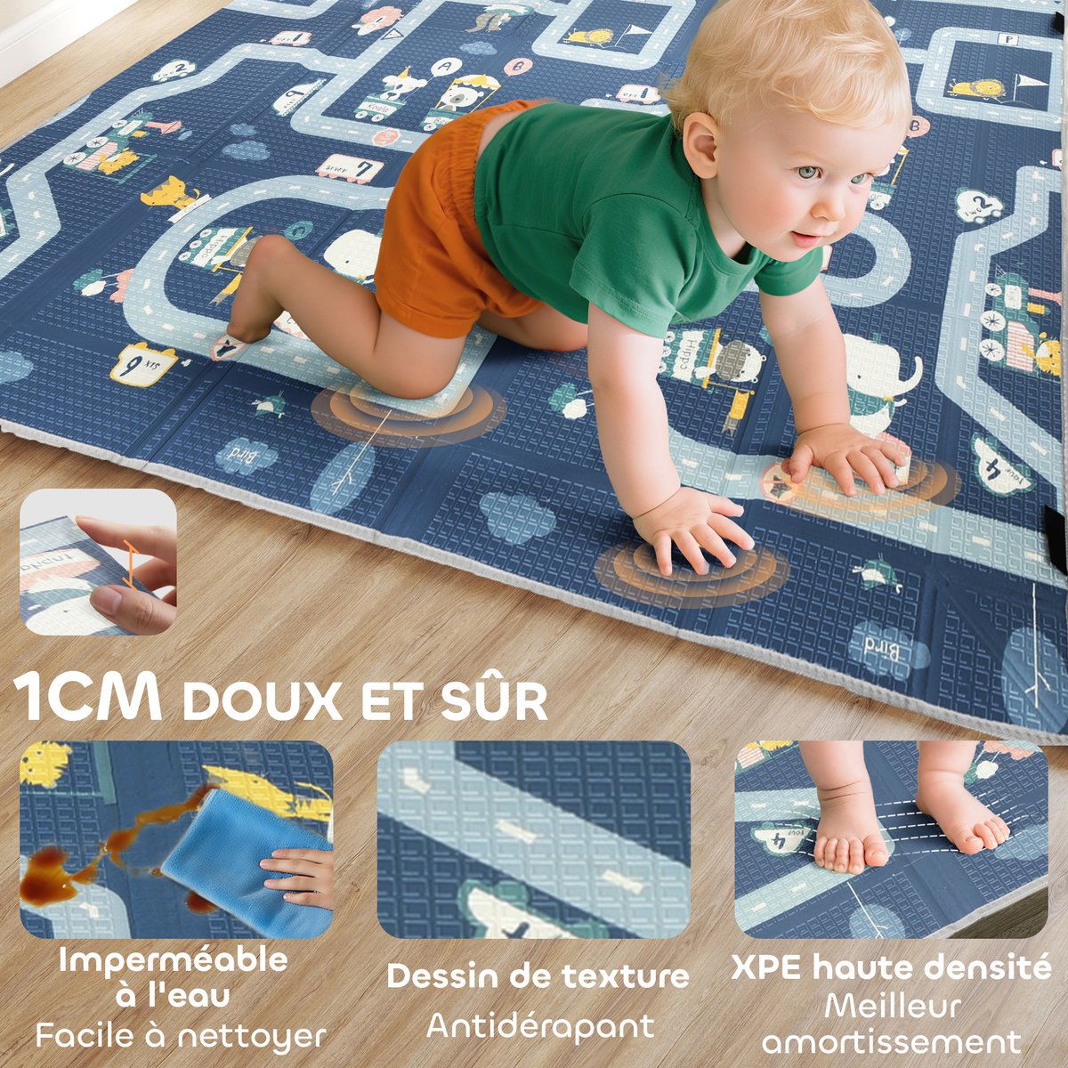 Tapis de jeu pour enfants XPE multicolore multicolore, AIYAPLAY