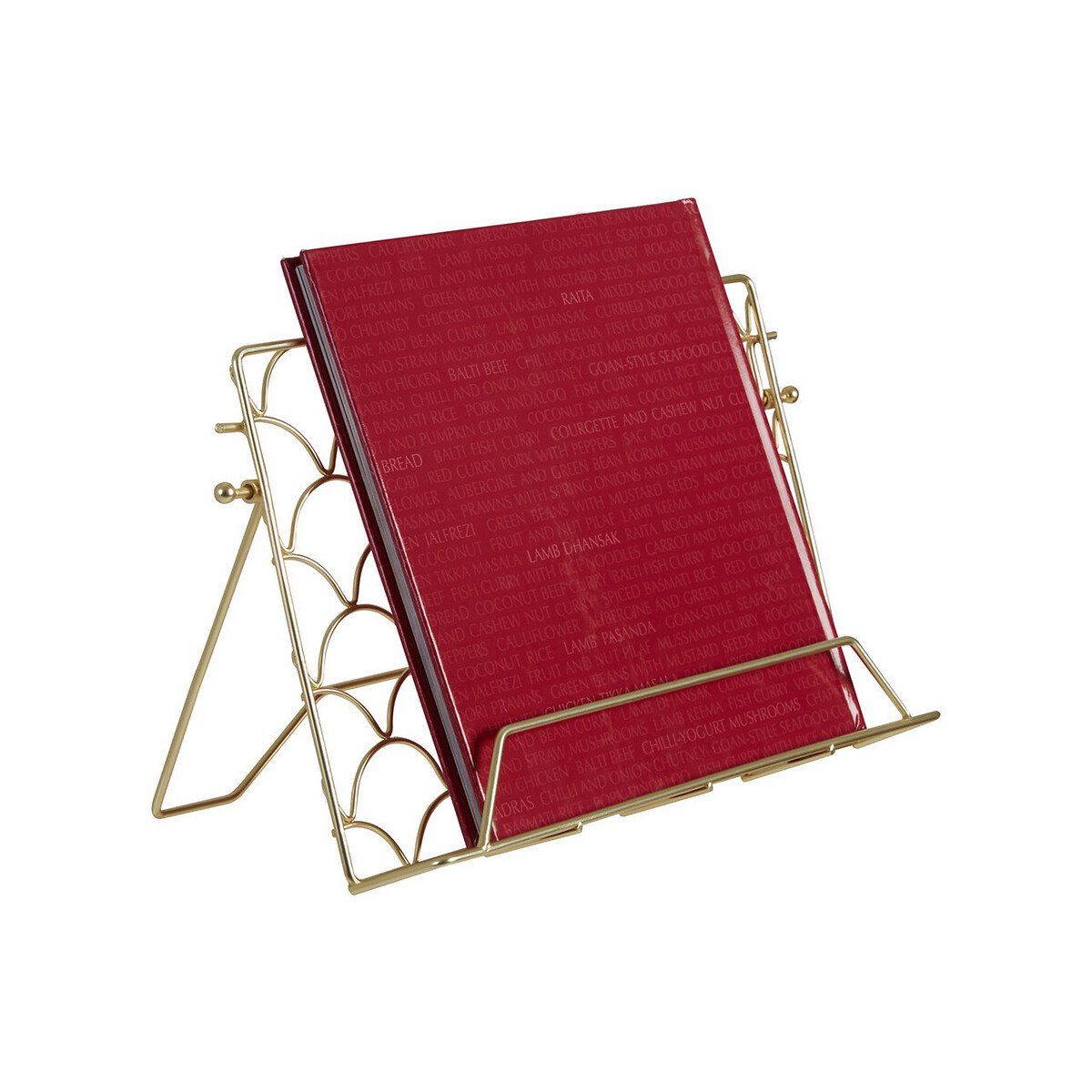 Deco Style Cook Book Stand in Matte Gold Finish gold-coloured, SO'HOME