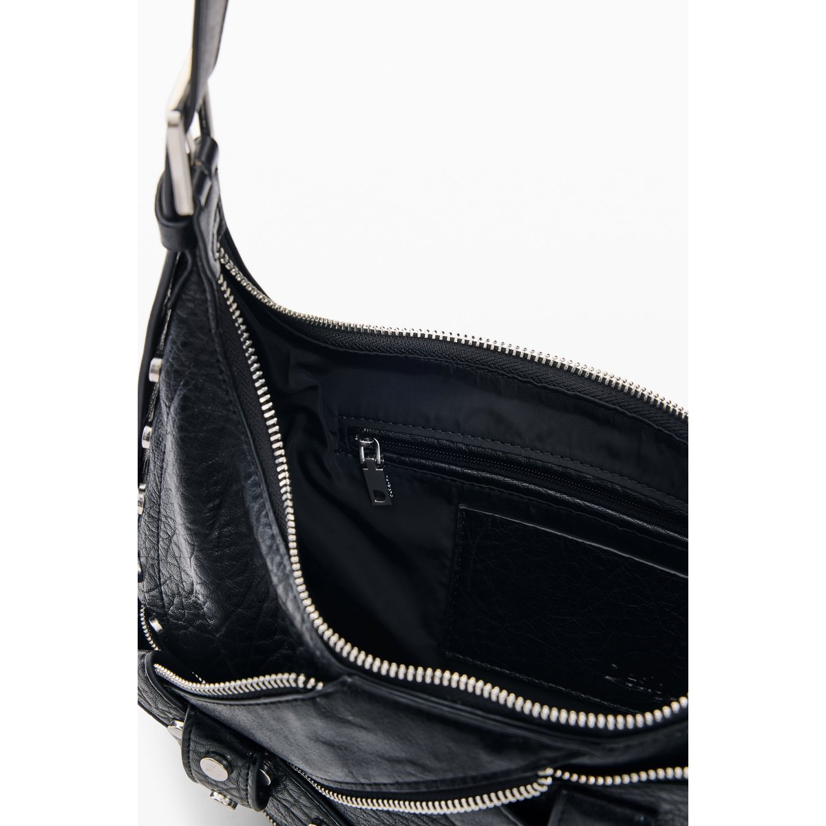 Sac d’épaule clouté moyen noir, DESIGUAL