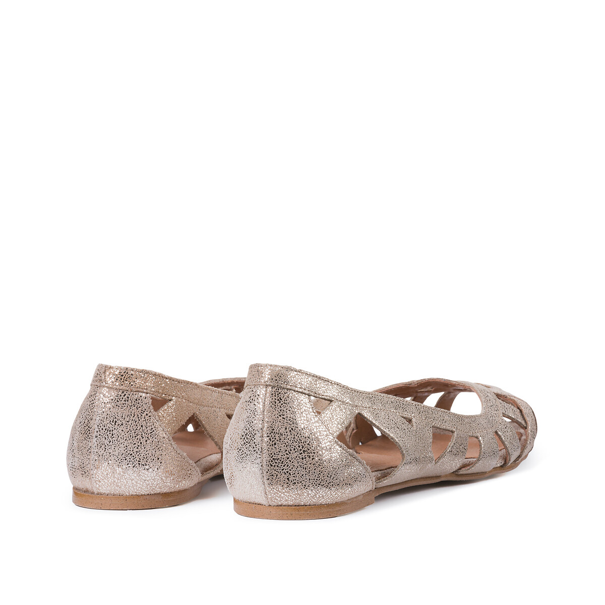Ballerines ajourées en cuir Deray doré, JONAK