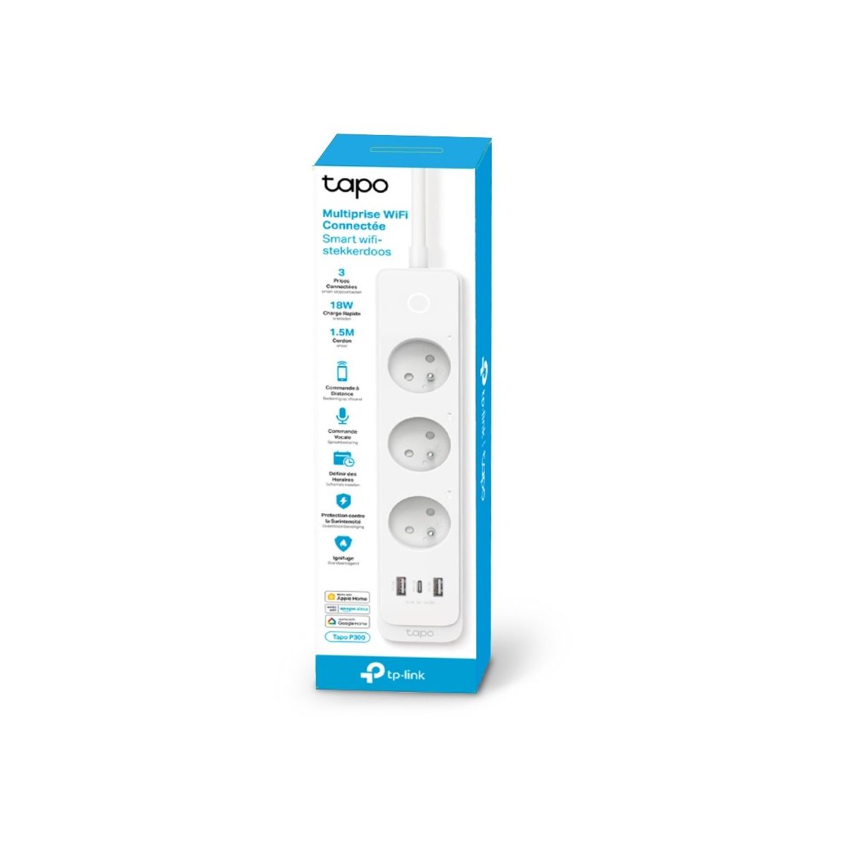 Prise connectée Tapo P300 Wif i+2 USB+1 USB C couleur unique, TP-LINK