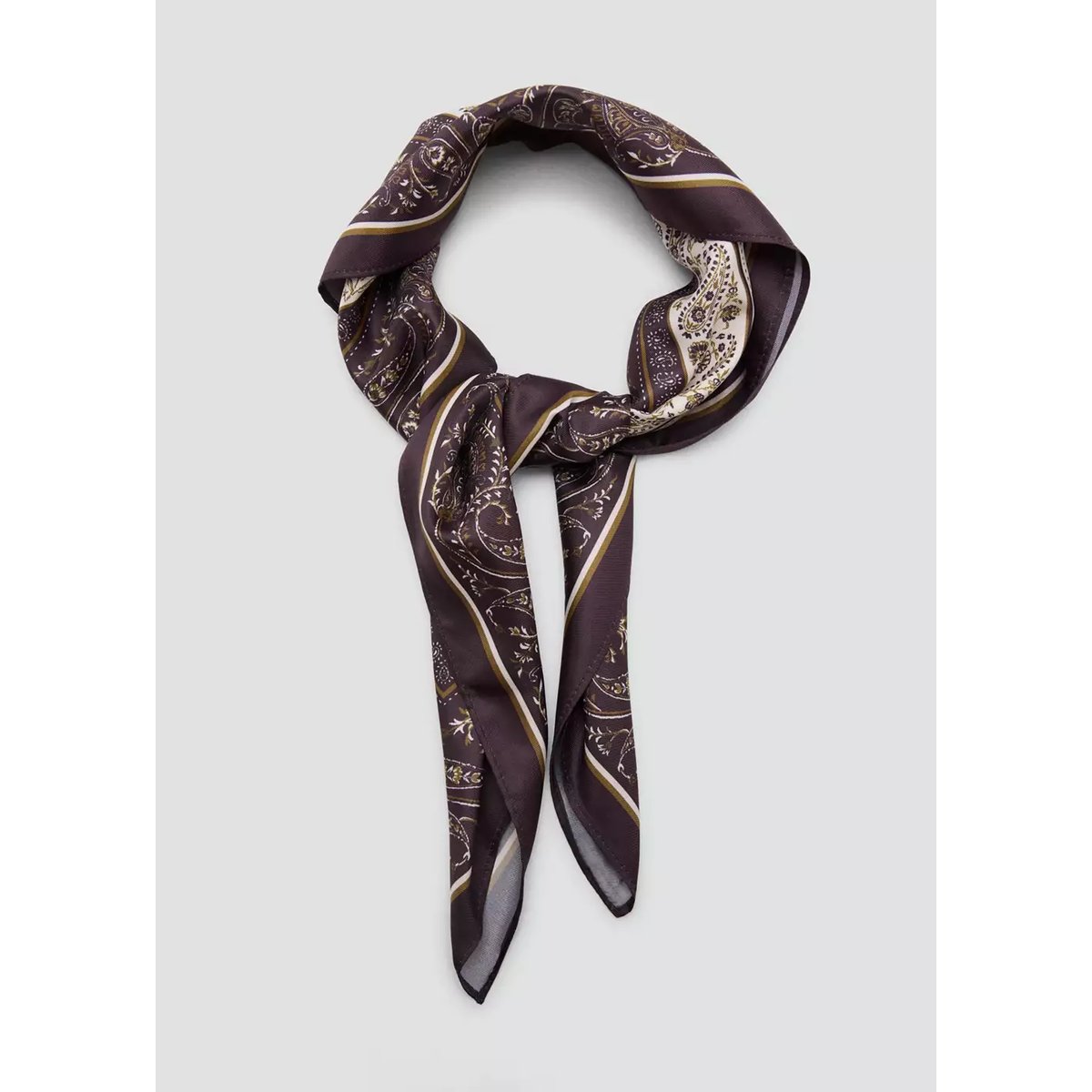 Foulard en imprimé paisley bordeaux, MANGO
