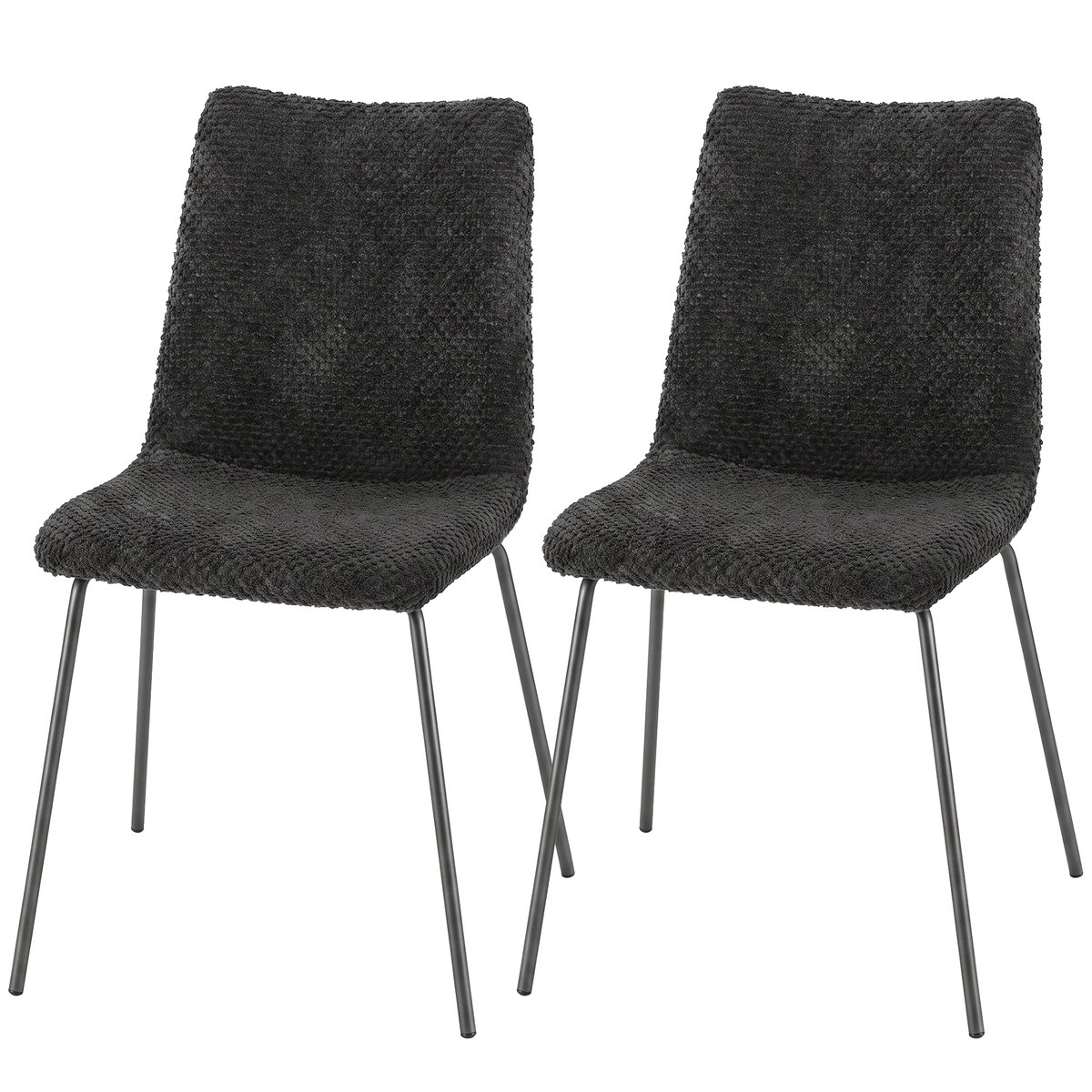 Chaise de salle à manger Velours (100 % gris foncé, HOMCOM
