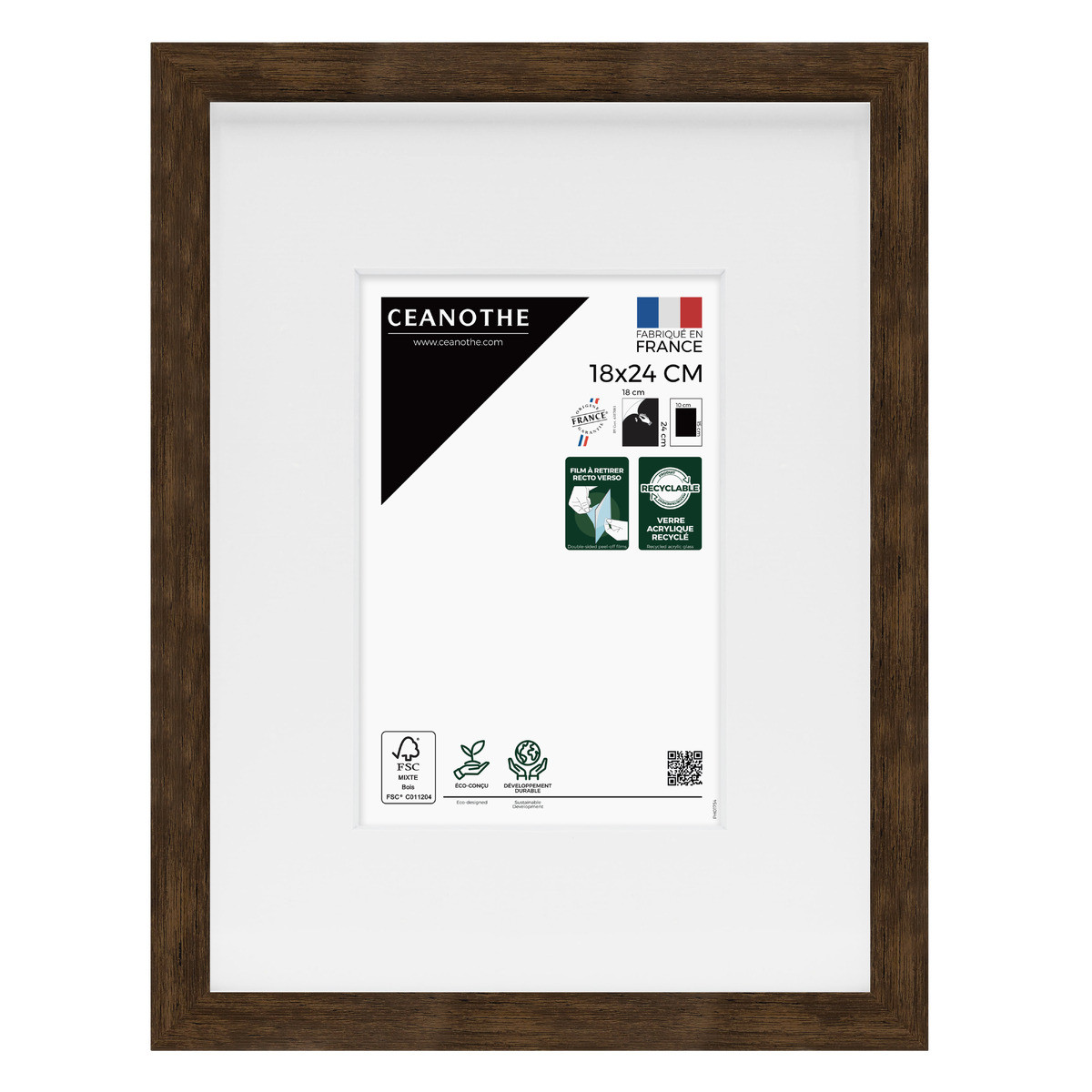 Cadre Photo Avec Passe-partout En Bois WILD brun, CEANOTHE