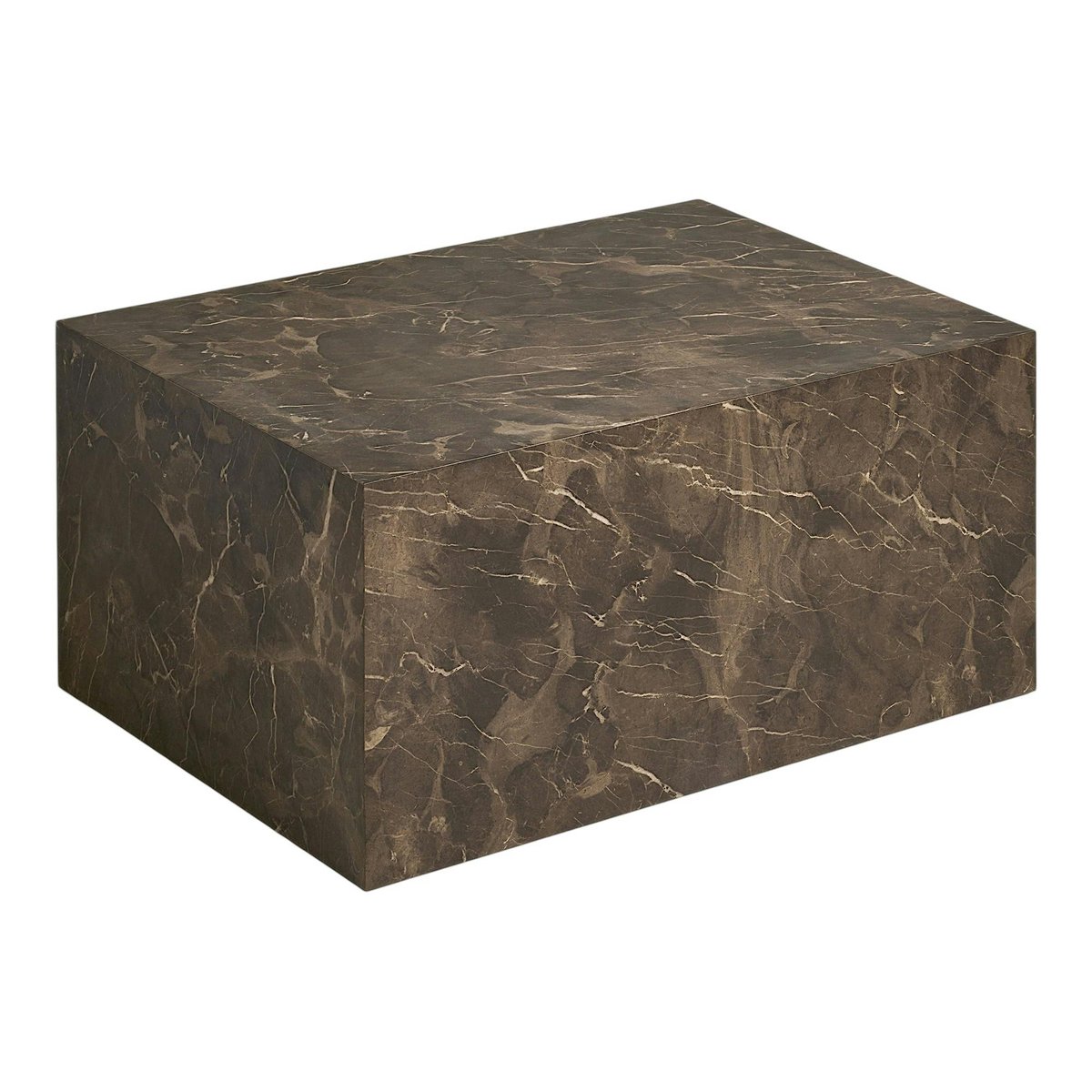 Table basse rectangulaire design effet marbre brun TORANO marron, PIER IMPORT