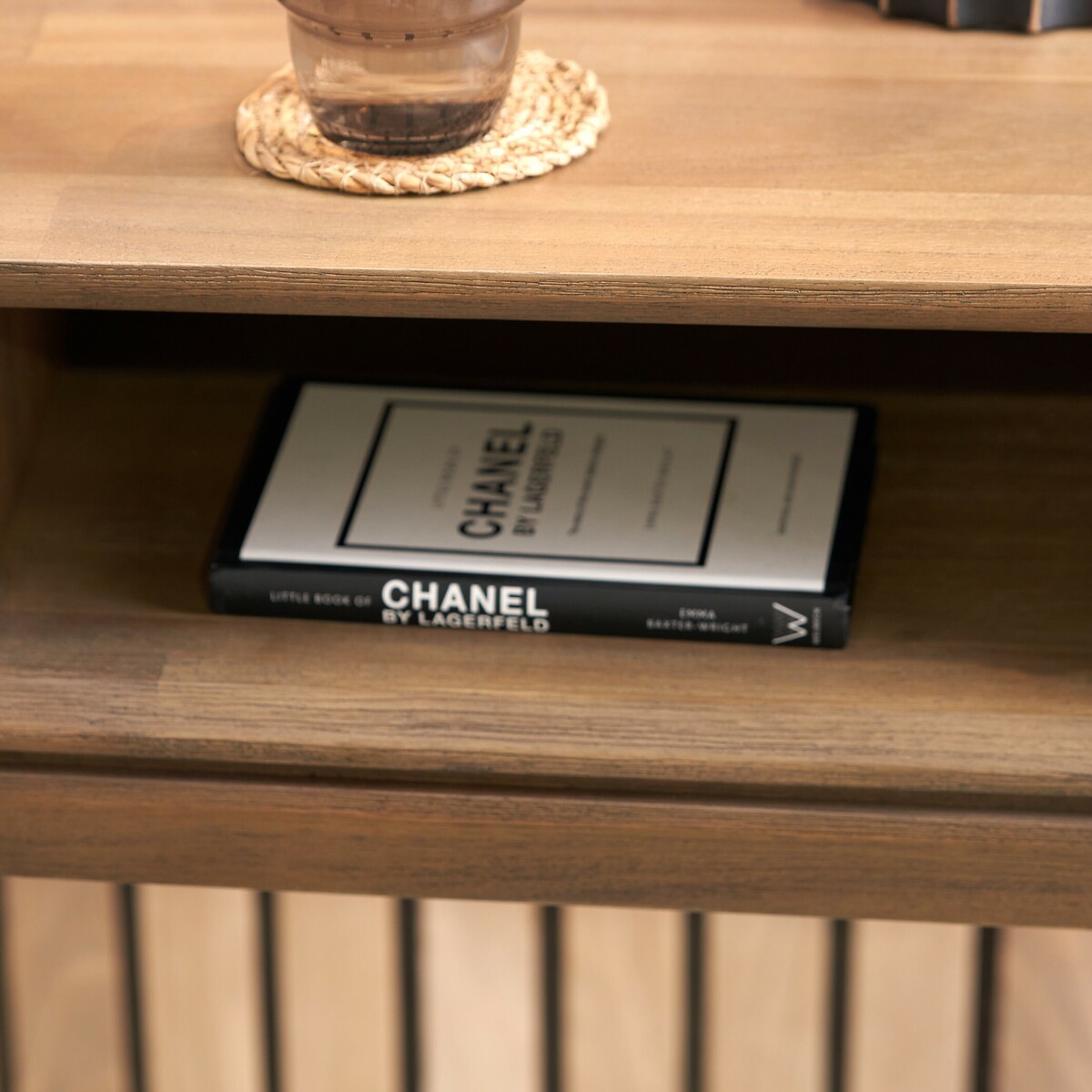 Giano Acacia Wood Console Table black/natural, ÉDITÉ