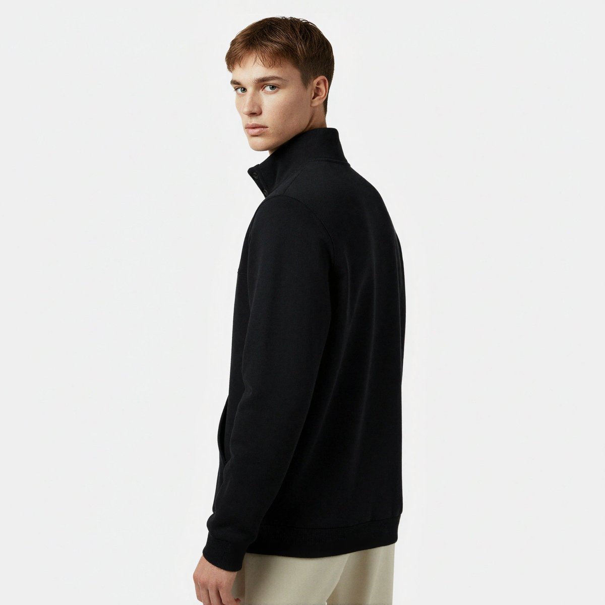 Sweat boutonné Essentiel en double face Essentiels ton/ton black, LE COQ SPORTIF