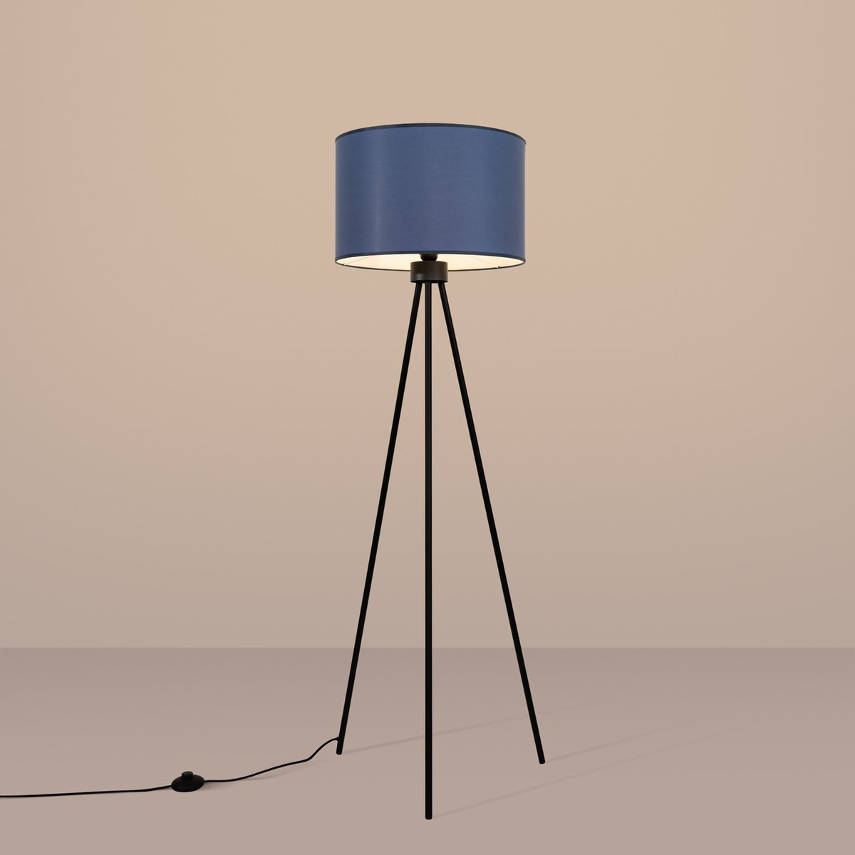 Lampadaire Tissu Bleu E27 1 Nevia bleu, EDEN