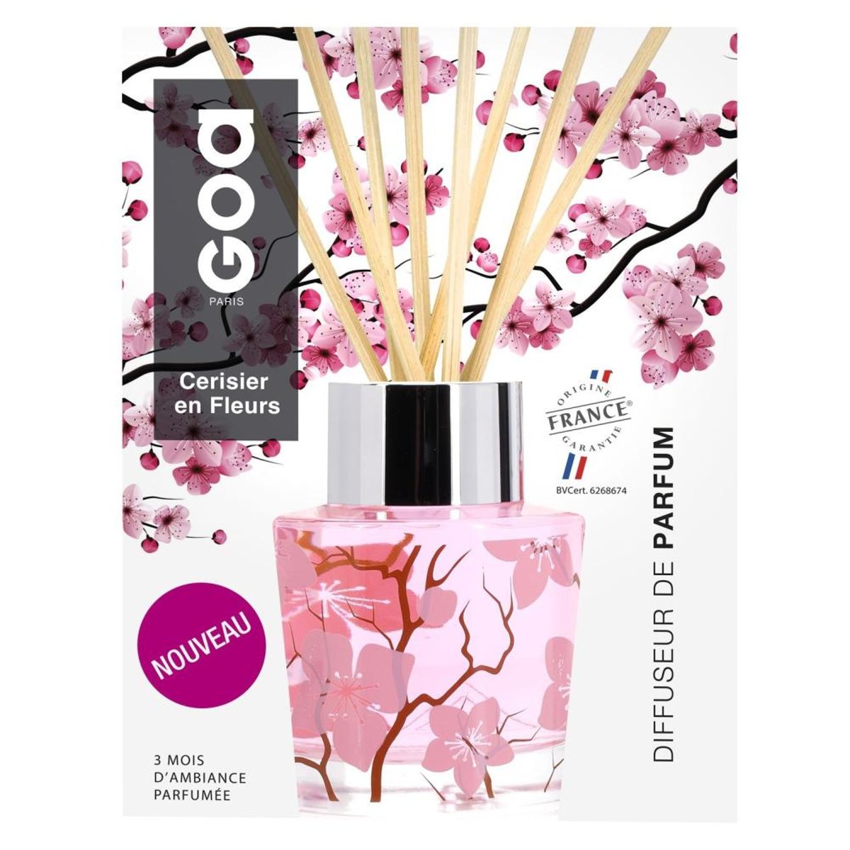 Parfum d'intérieur - Goatier intemporels 200ml Cerisier en Fleurs rose, GOA
