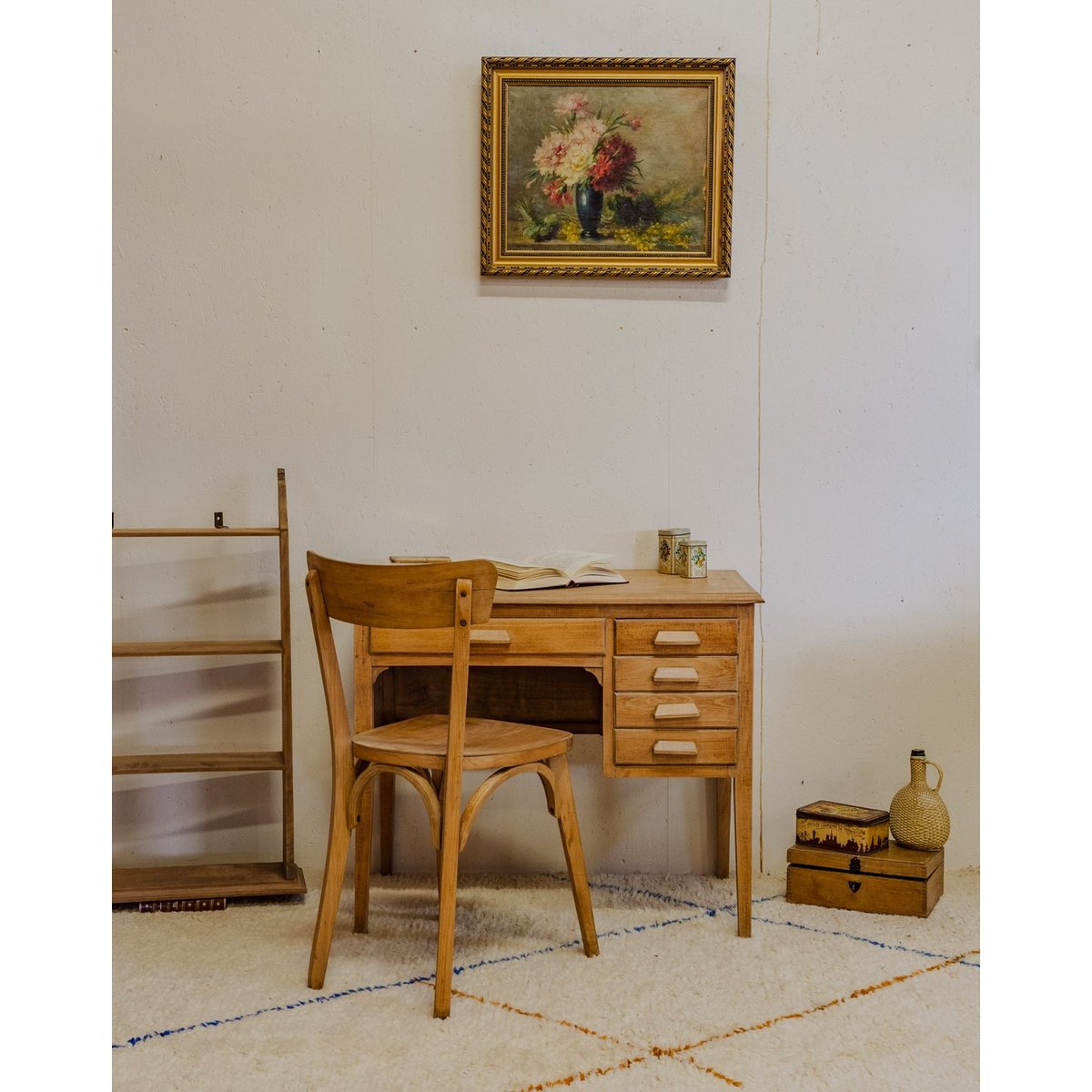 Ensemble de bureau et chaise pour enfant en bois Ange N°17 - Bon état bois clair, DEBONGOUT