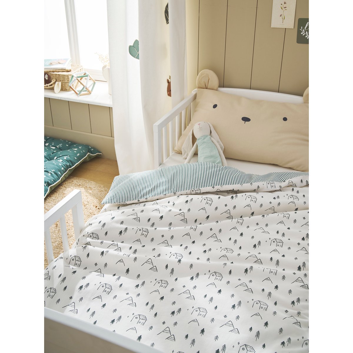 Housse de couette HYGGE beige imprimé, VERTBAUDET