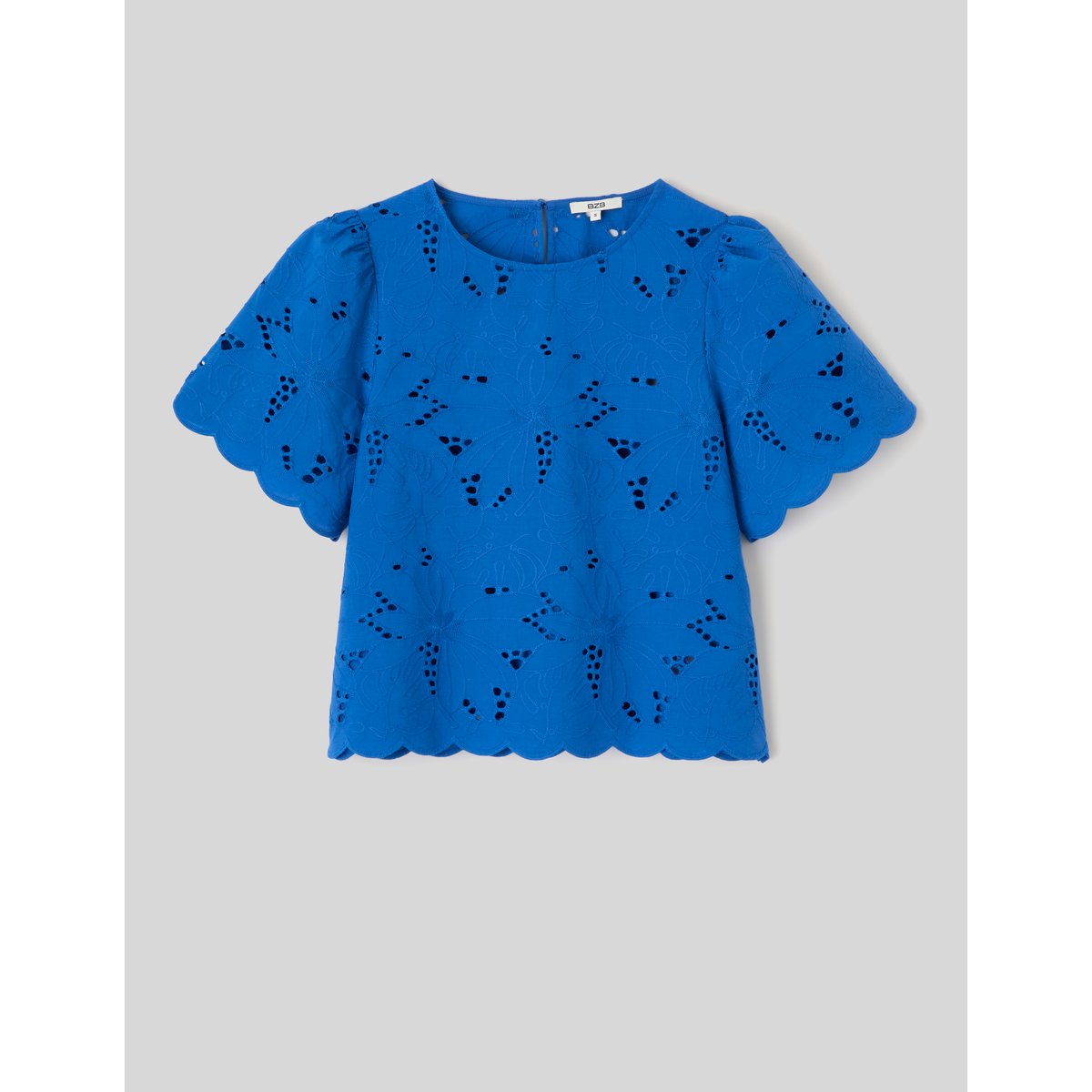 Blouse en broderie anglaise bleu foncé, BZB