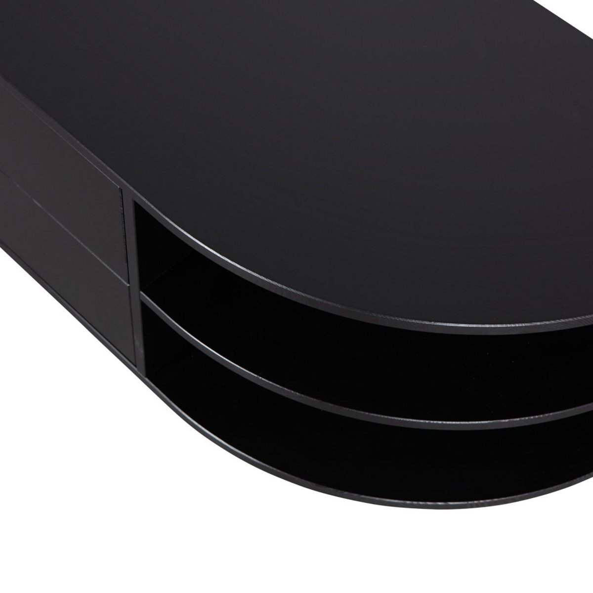 Meuble TV 2 tiroirs en bois L78cm- FINCA noir, WOOOD