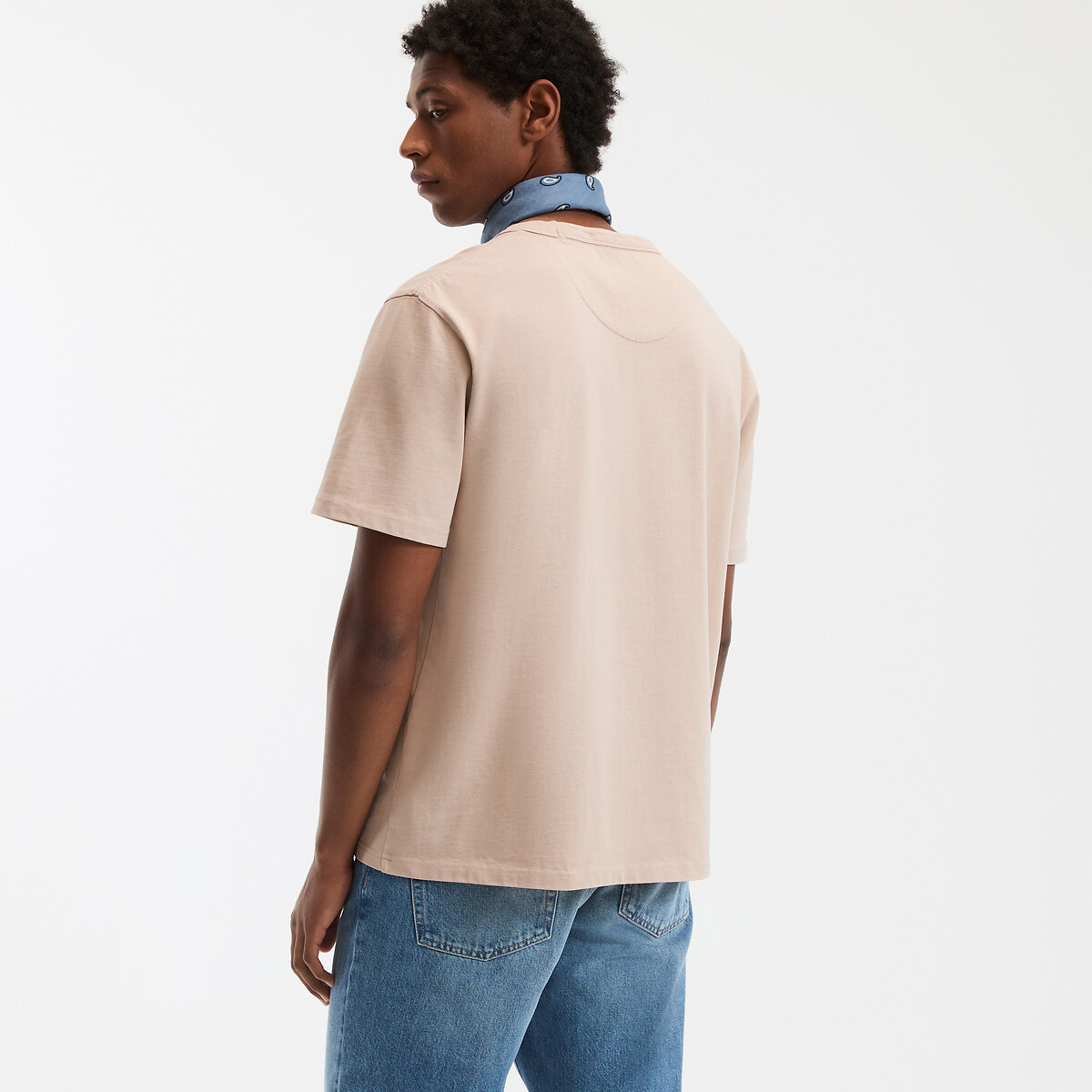 T-Shirt aus Baumwoll-Jersey, runder Ausschnitt hellbeige, LA REDOUTE COLLECTIONS