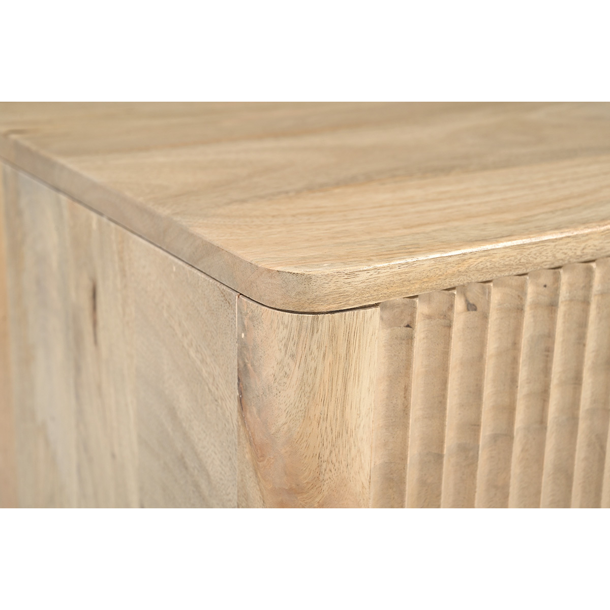 Table de chevet avec tiroir en bois clair manguier massif ALDA couleur unique, MILIBOO