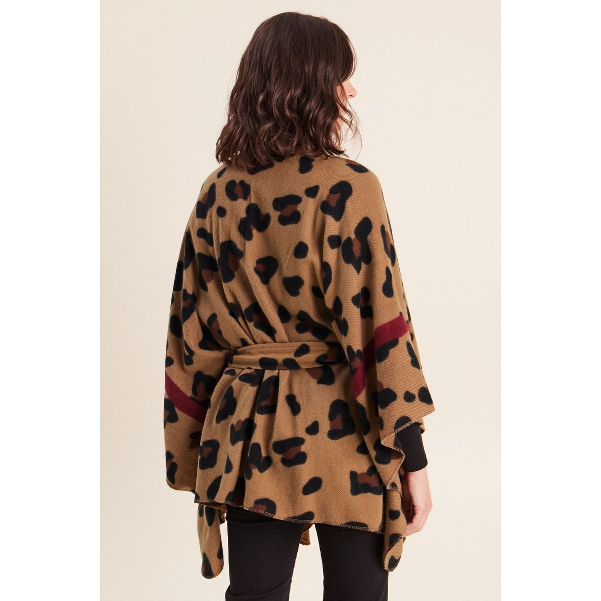 Poncho ceinturé taupe, BREAL