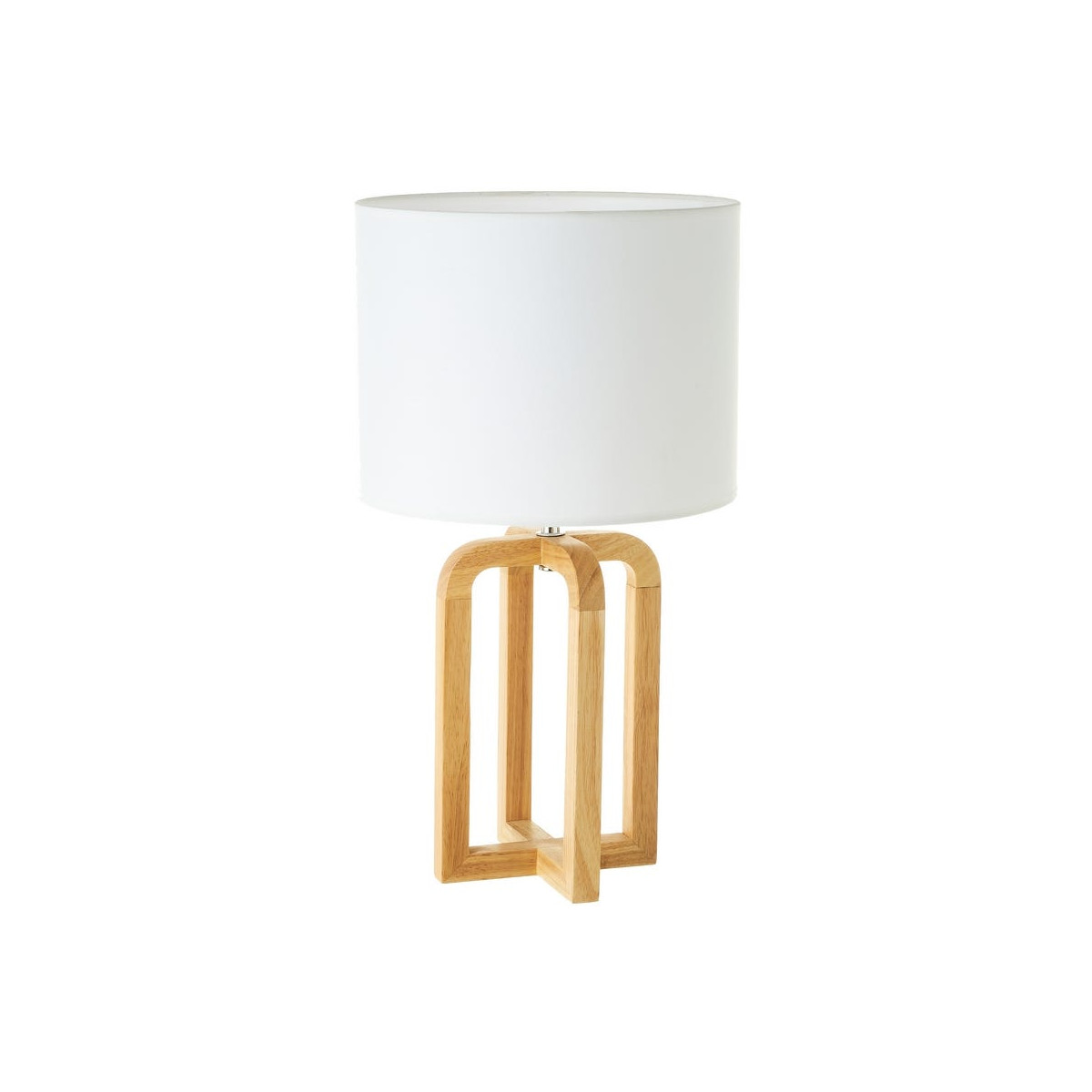 Lampe à poser chêne et abat-jour blanc - 26x26x46.7cm bois, WADIGA