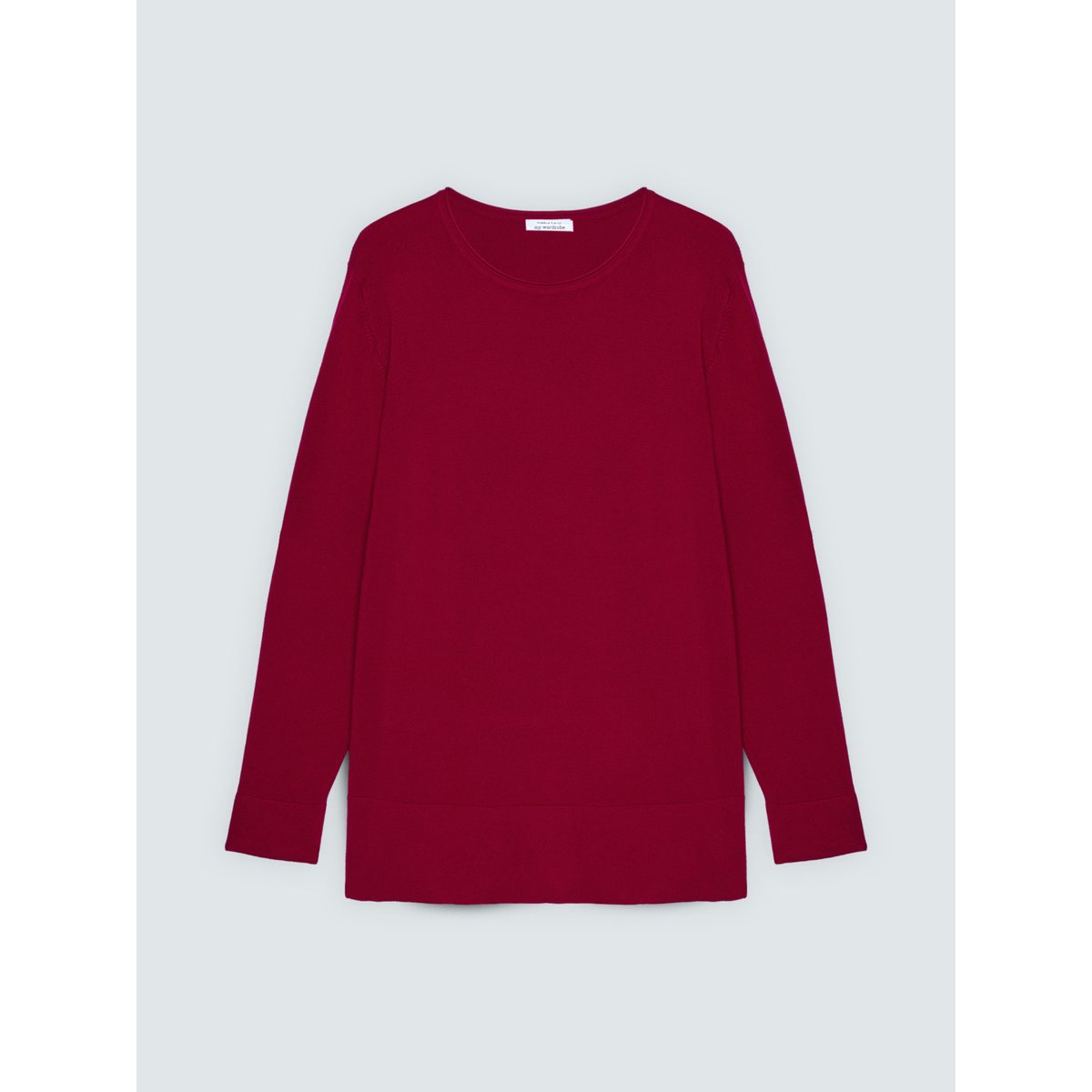 Pull ras-du-cou en mélange viscose rouge, FIORELLA RUBINO