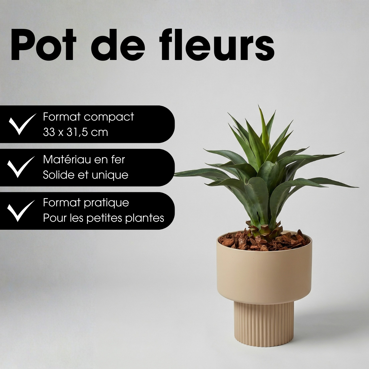 Cache-pot d'intérieur LUX marron clair, MICA DECORATIONS