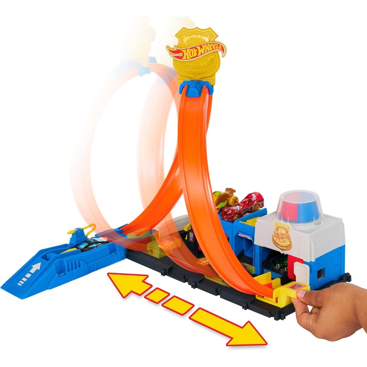 Hot Wheels Coffret Super Station de Police multicolore, MATTEL