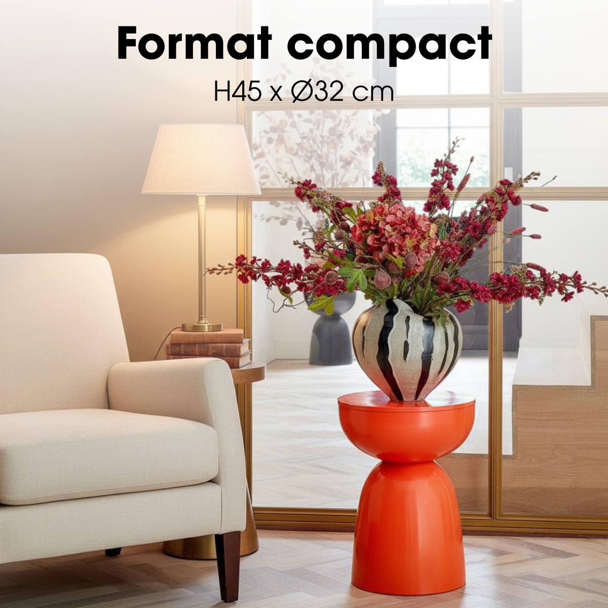 Table d'appoint ELLIOT orange, MICA DECORATIONS