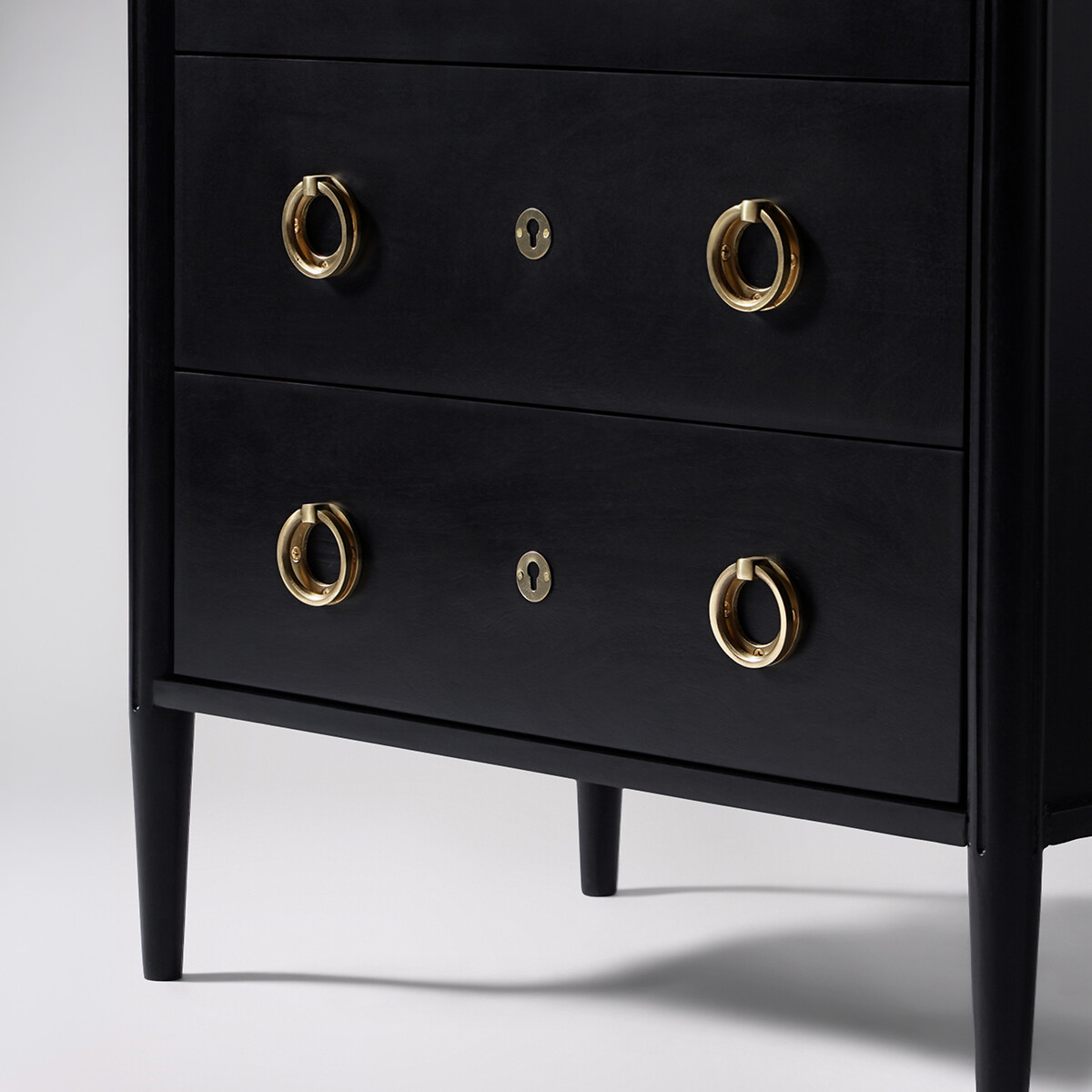Reyna Mango Wood 3 Drawer Chest Of Drawers black, SWOON