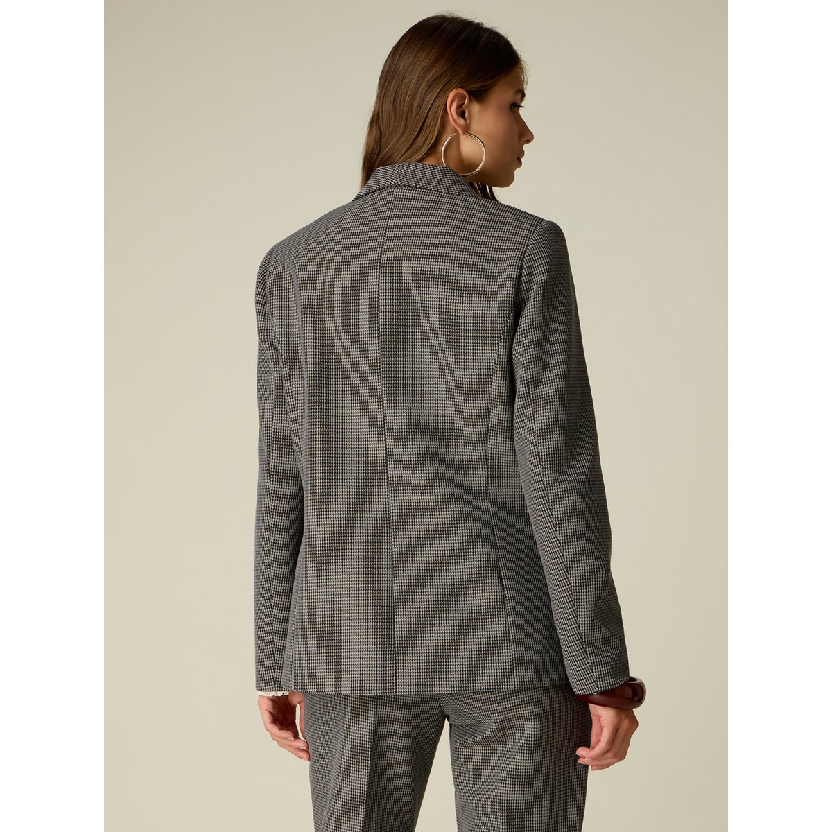 Blazer pied-de-poule avec poches à rabat gris, OLTRE
