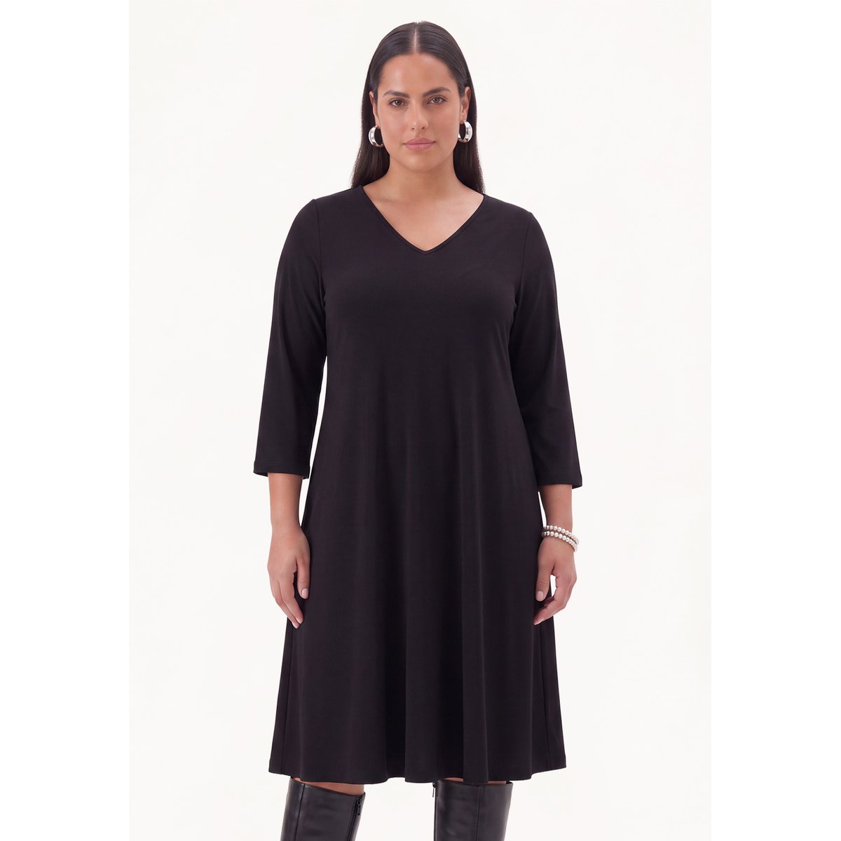 Robe avec manches longues noir, YOEK
