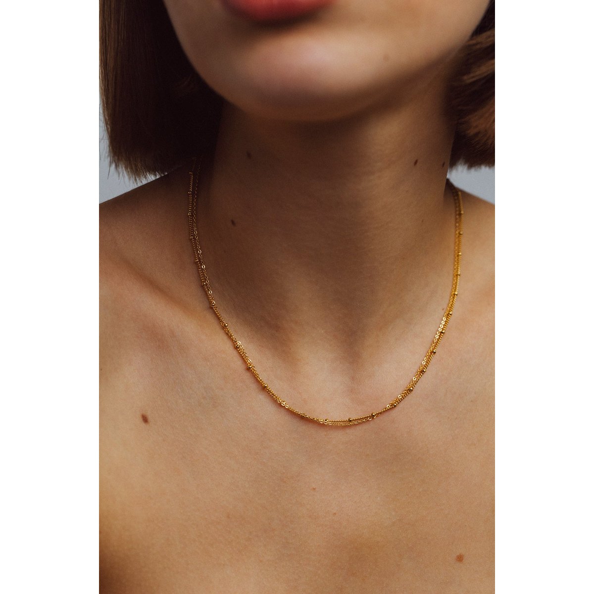 Collier double Satellite or, YAY PARIS