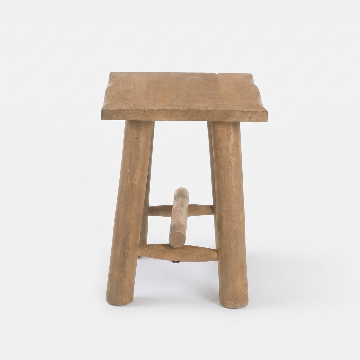 Tabouret en bois de manguier massif 46 cm, pieds en eucalyptus - TOXIS marron, MAISON PAVANE