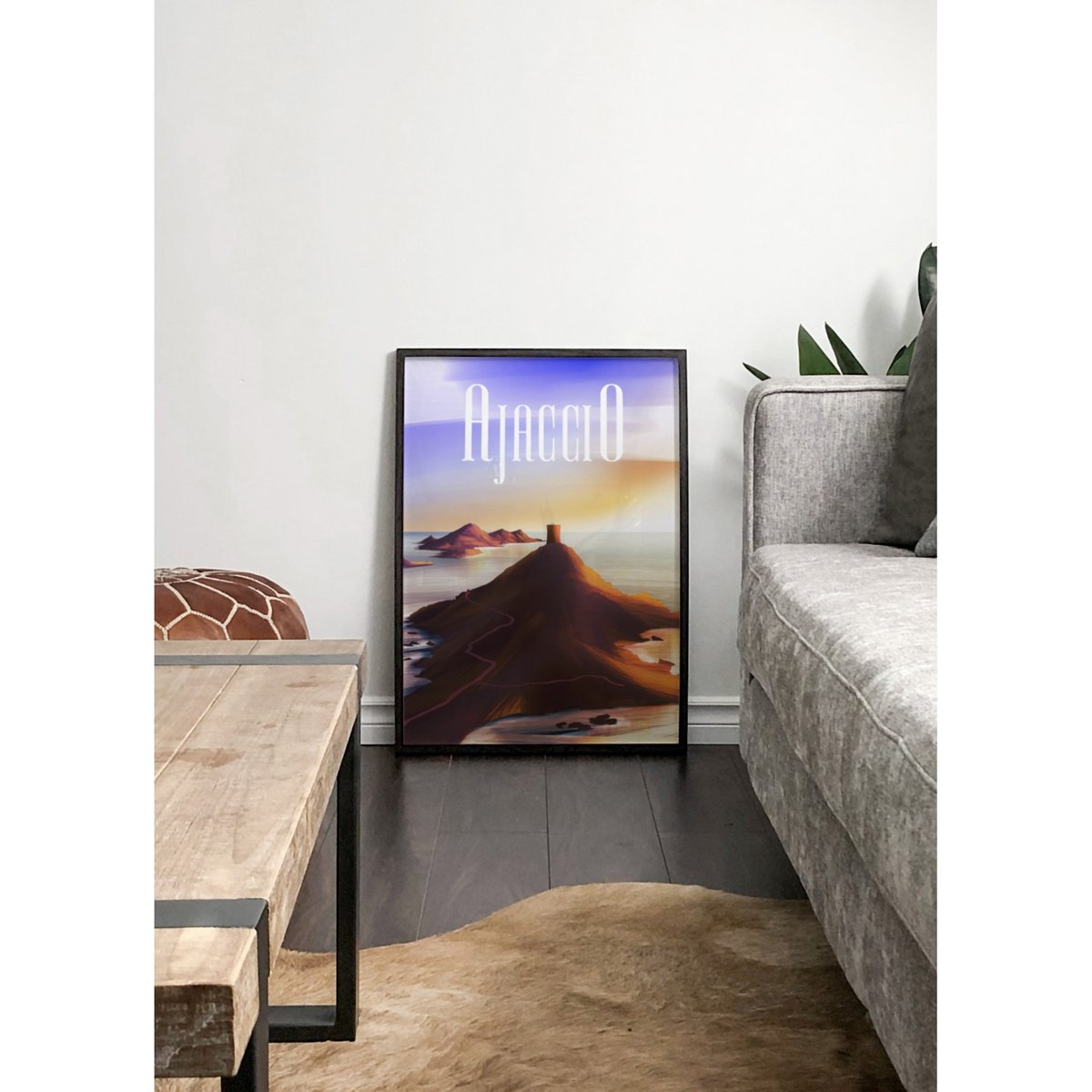 Affiche ville Ajaccio blanc, L'AFFICHERIE