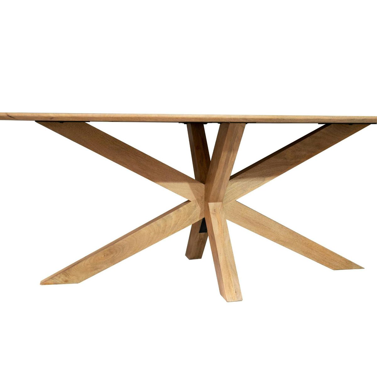 Table à manger ovale organique à pied central 210 cm NERO bois naturel, PIER IMPORT