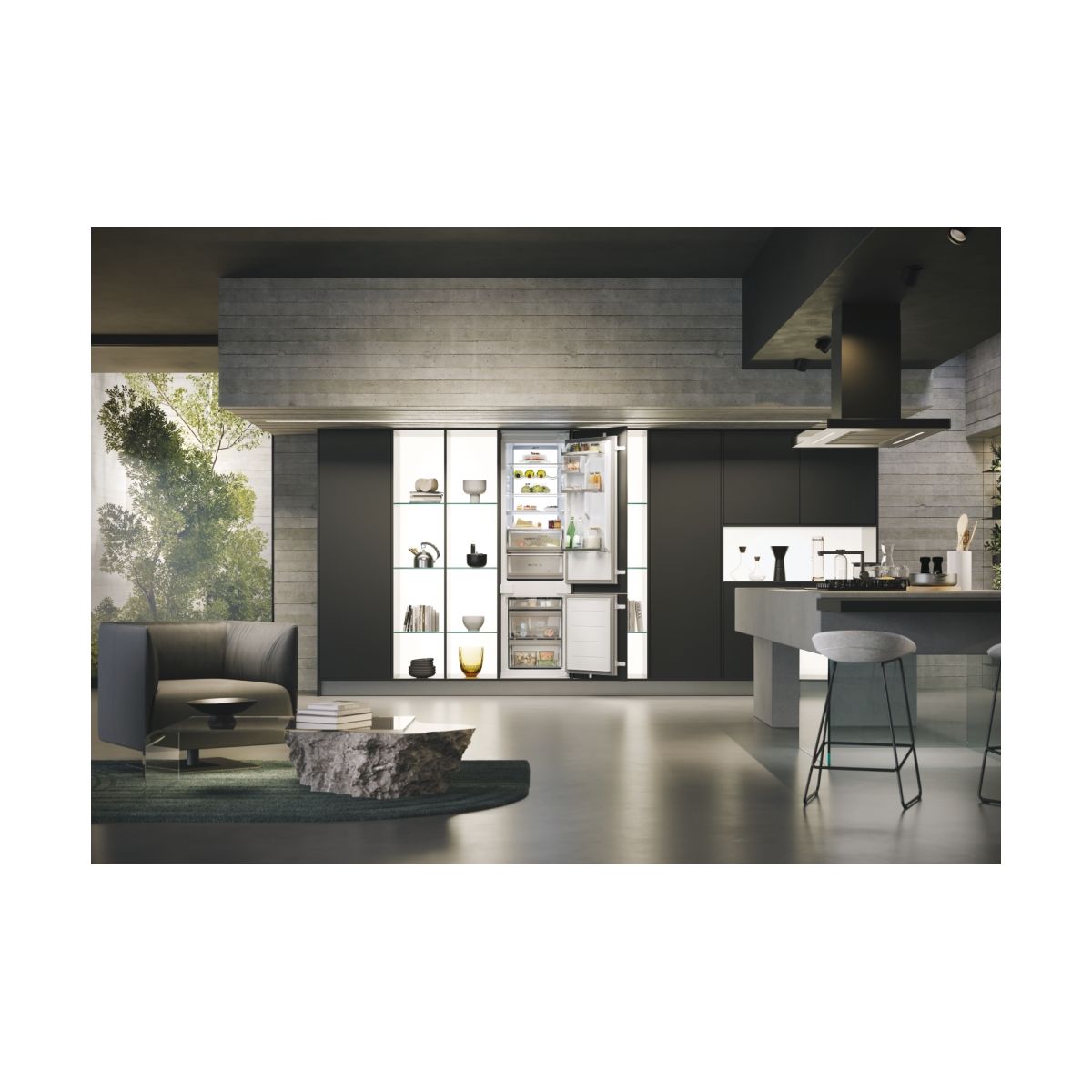 Réfrigérateur combiné encastrable HBW7519C couleur unique, HAIER