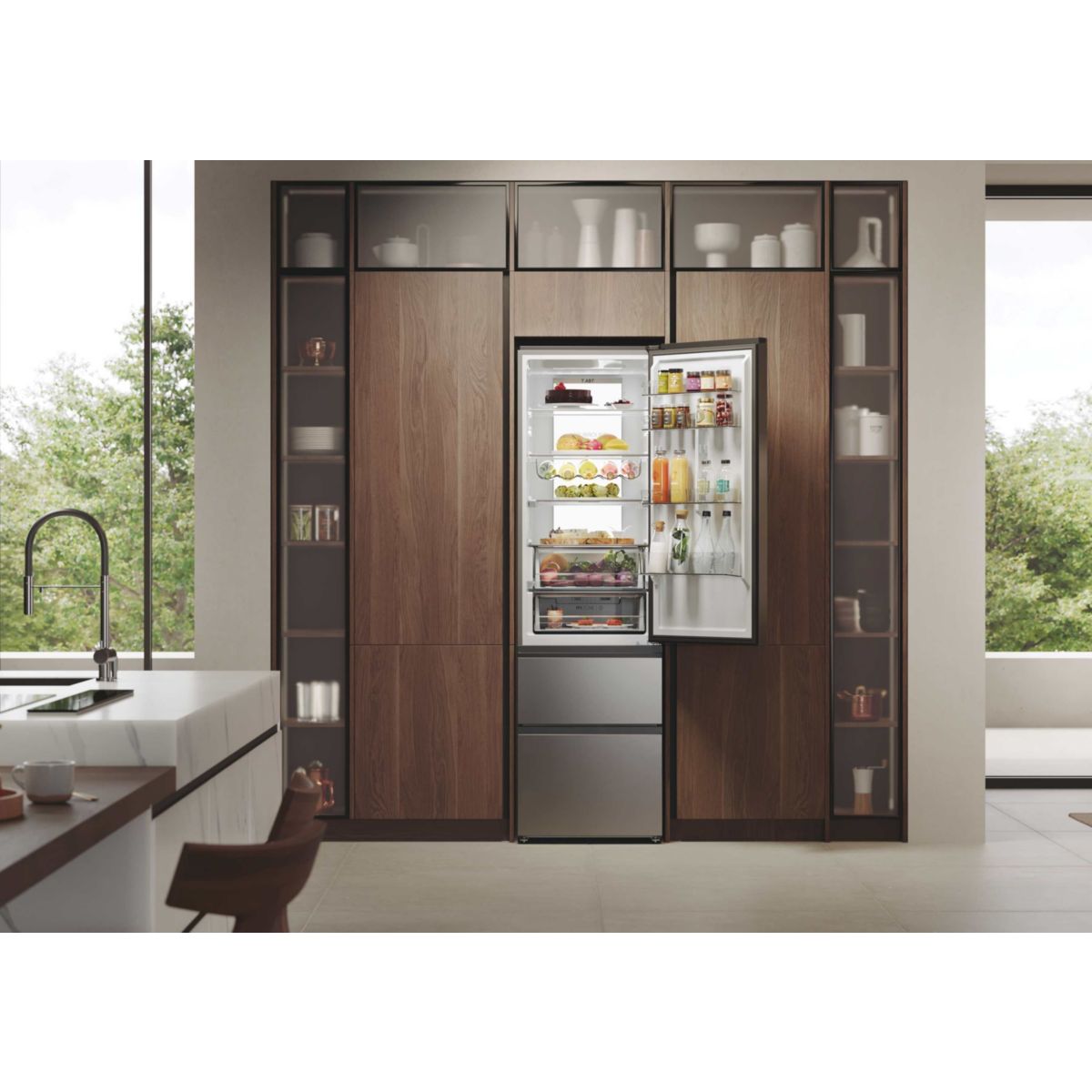 Réfrigérateur combiné HTW7620ANMG couleur unique, HAIER