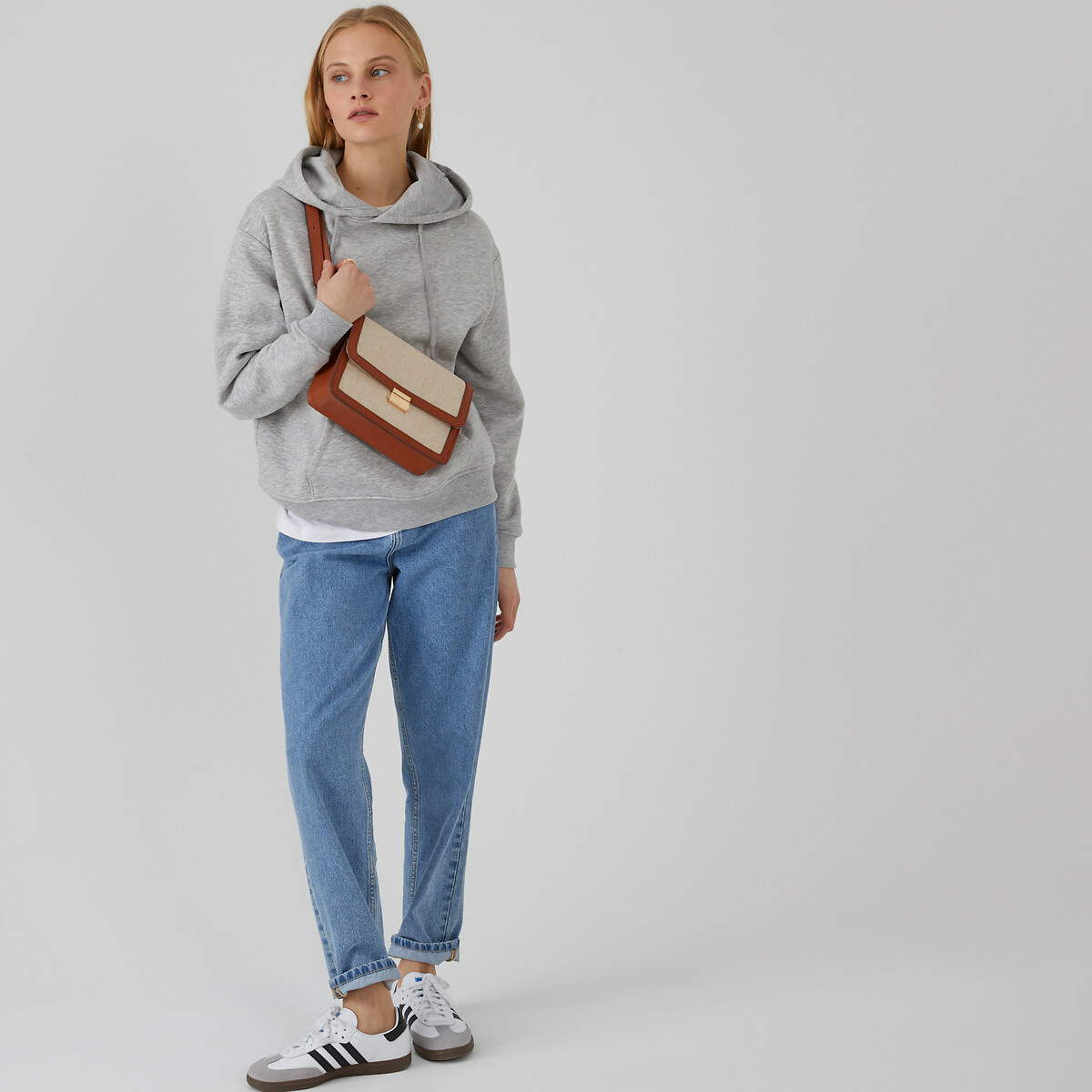 Felpa con cappuccio grigio chiné , LA REDOUTE COLLECTIONS