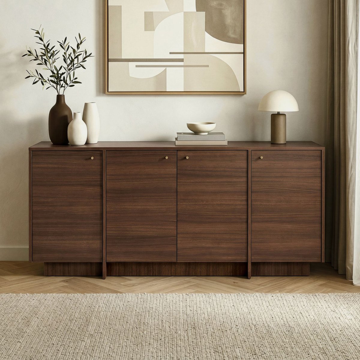 Buffet 4 portes en bois L180cm- HOPA bois foncé, DRAWER