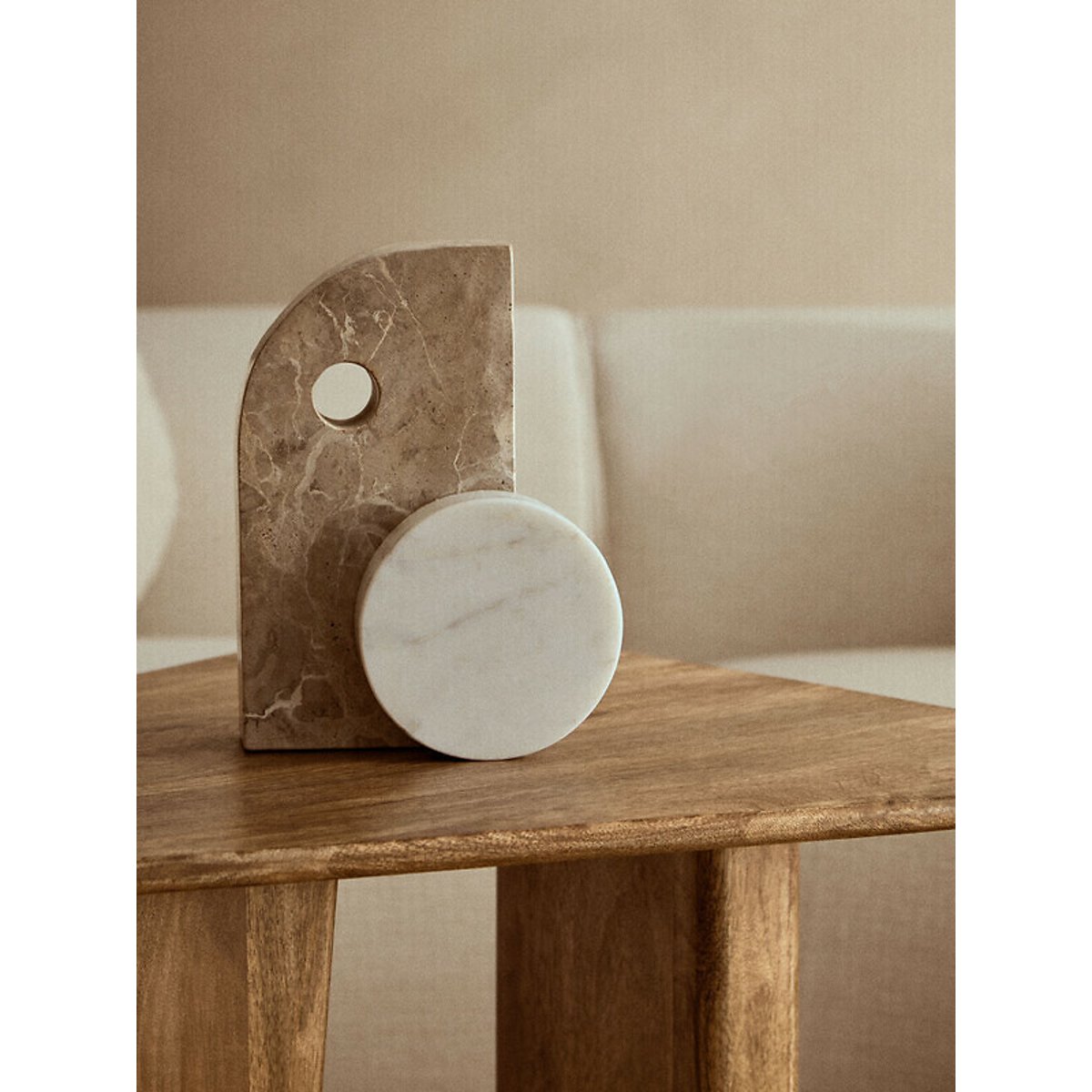 Abstract Marble Sculpture in Chocolate/White natural, FIFTY FIVE SOUTH