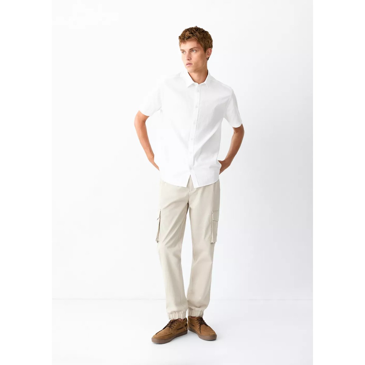 Pantalon jogger cargo gris glacé, MANGO TEEN