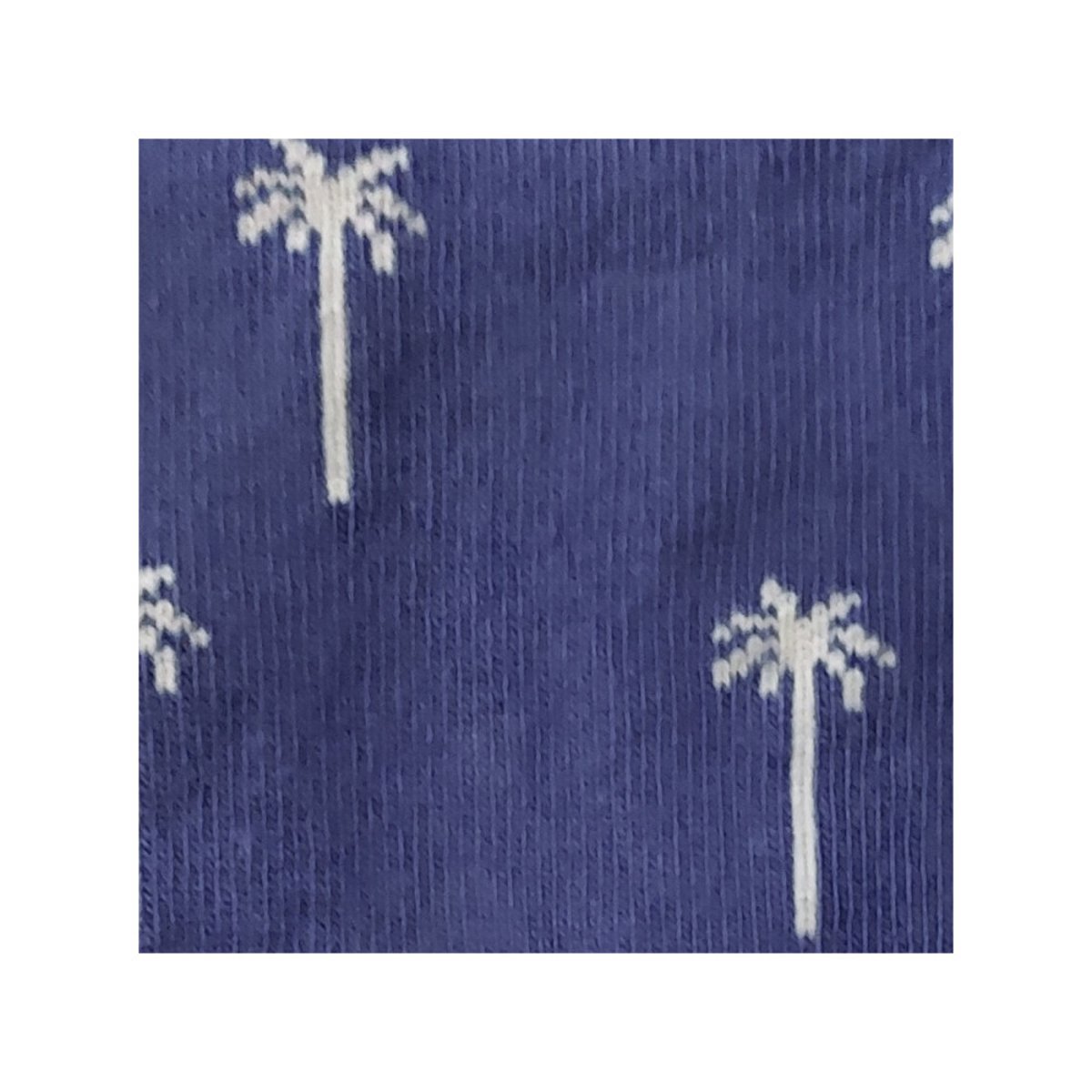 Mi-chaussette fantaisie palmiers en coton jean, KINDY