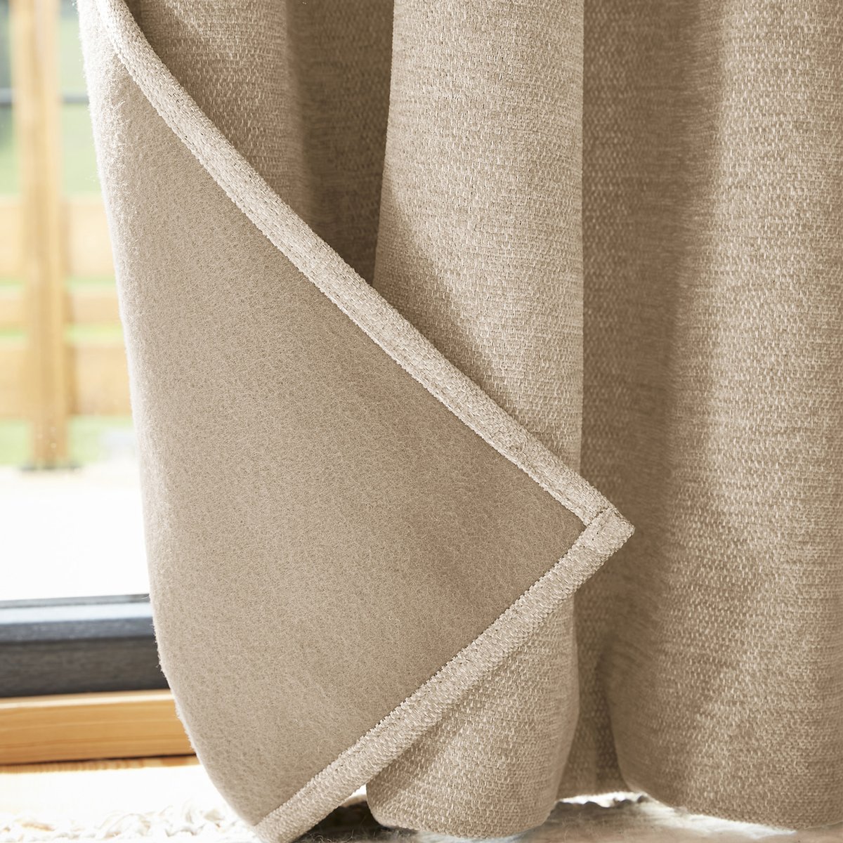 Rideau occultant polaire 140x240 cm Polyester Minuit lin, EDEN