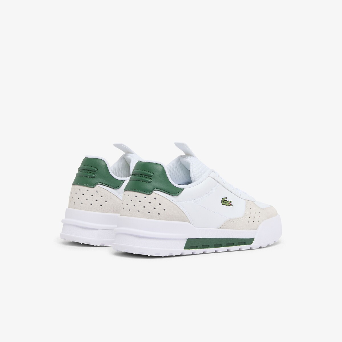 Niedrige Sneaker mit elastischen Schnürsenkeln, SLAM BREAK weiss/beige/grün, LACOSTE
