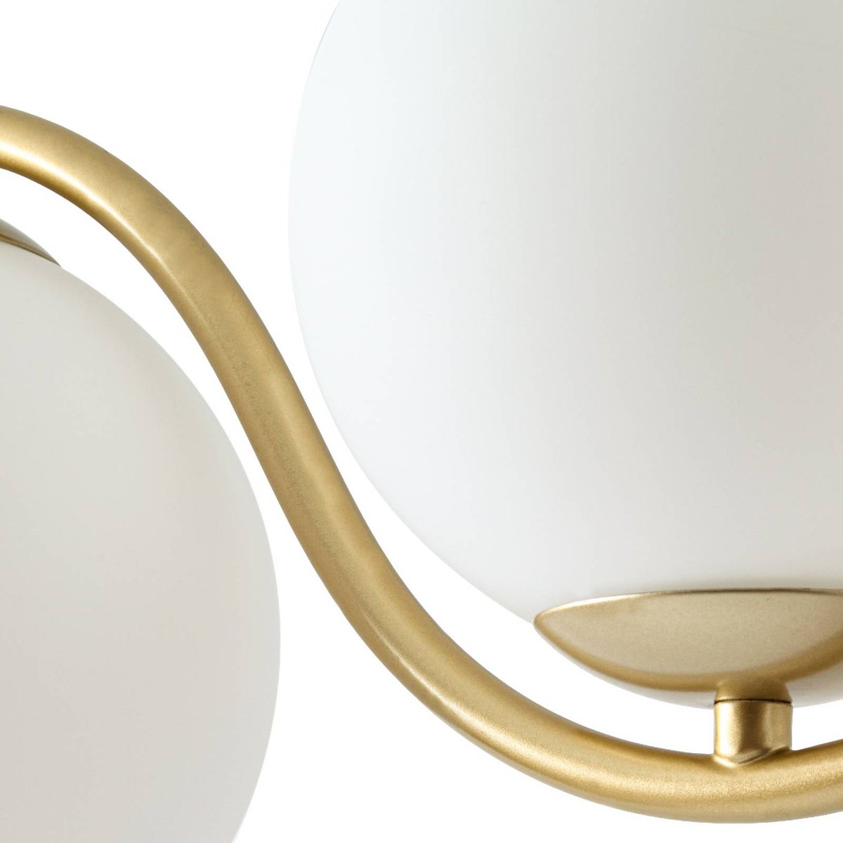 Suspension en verre design, Isandro doré, blanc, LUCANDE